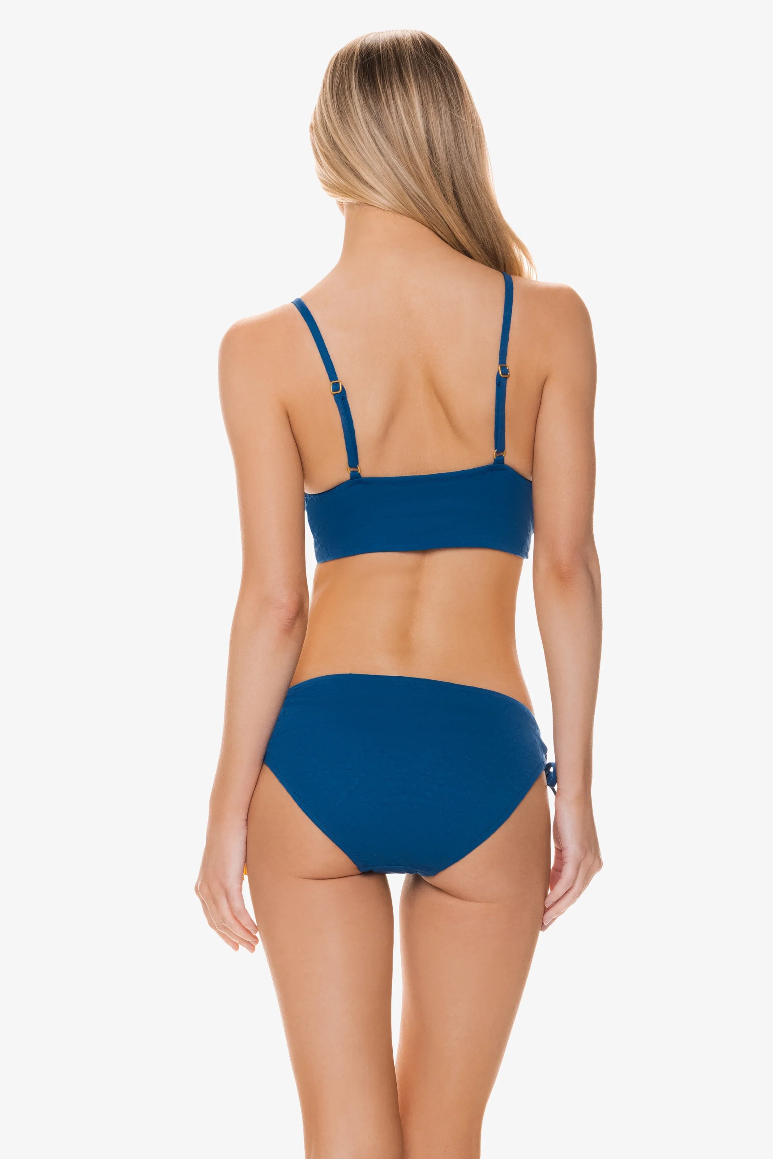 Tunnel Side Hipster Underwear | Jacquard Textured Marine Blue Cotton Briefs for Women - Comfortable Everyday Wear & Lounge