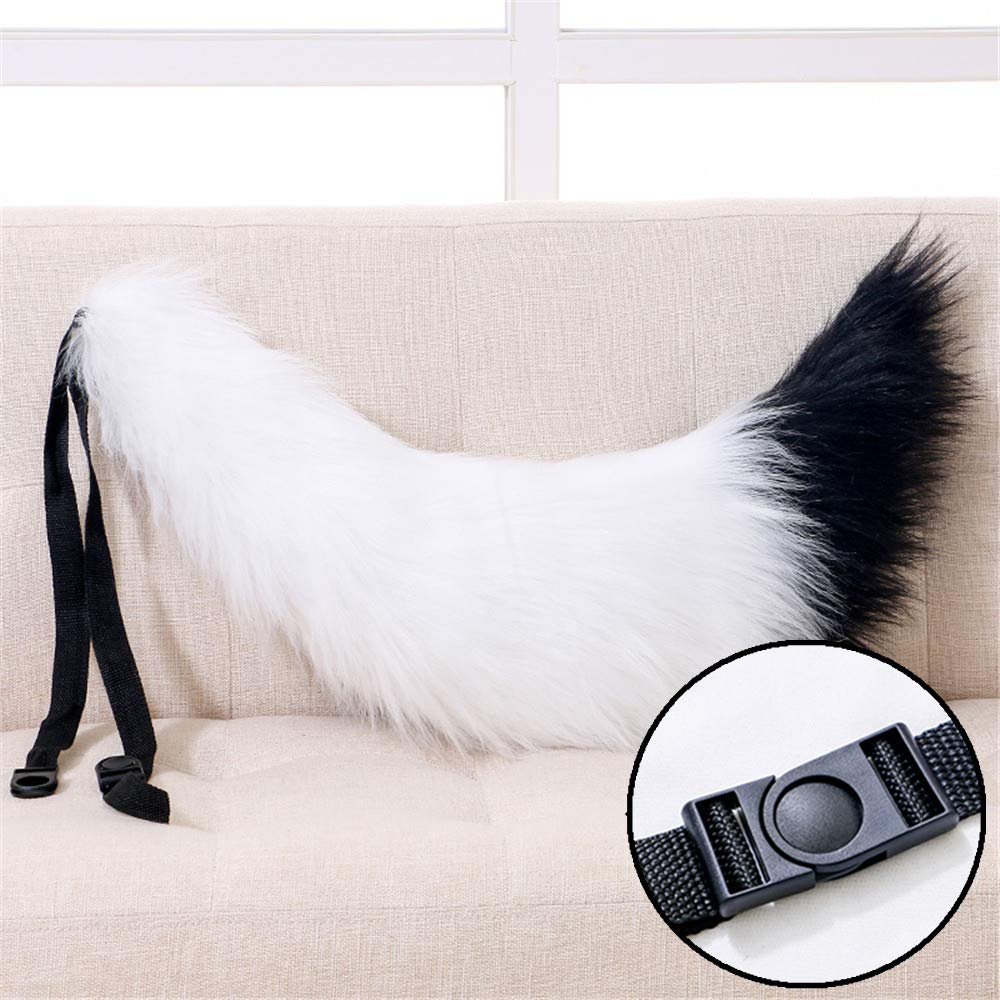 Fluffy Fox Ears and Tail Set - Faux Fur Plush Cat Ears Hair Clips & Cosplay Tail Accessories for Halloween, Costume Parties, Anime Conventions and Dress Up Play