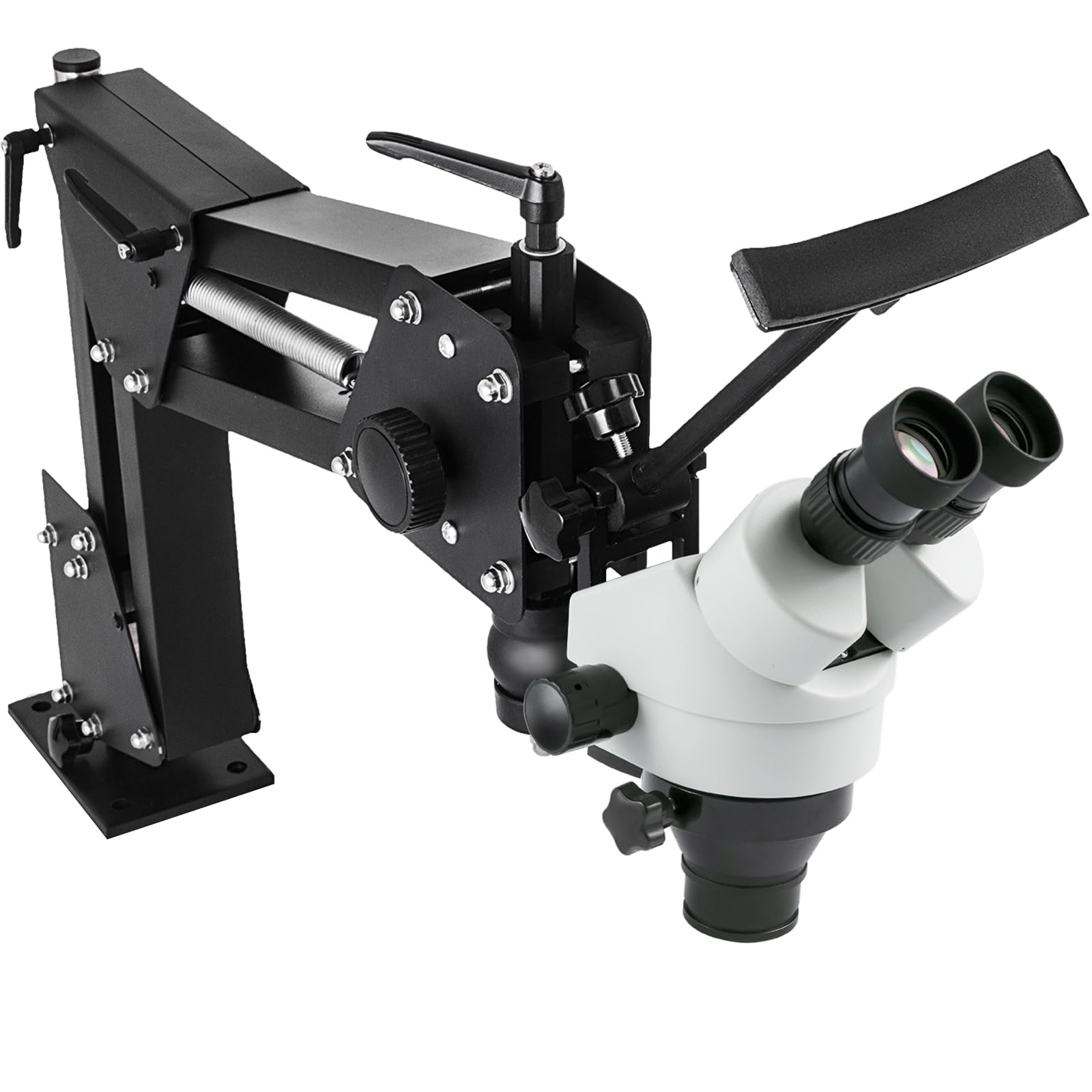 VEVOR 7X-45X Magnification Jewelry Microscope with Spring Bracket & Stand - Multi-Directional Inlaid Mirror for Gem Diamond Setting, Jewelry Making & Watch Repair | Professional Microscope for Jewelers, Watchmakers & Hobbyists