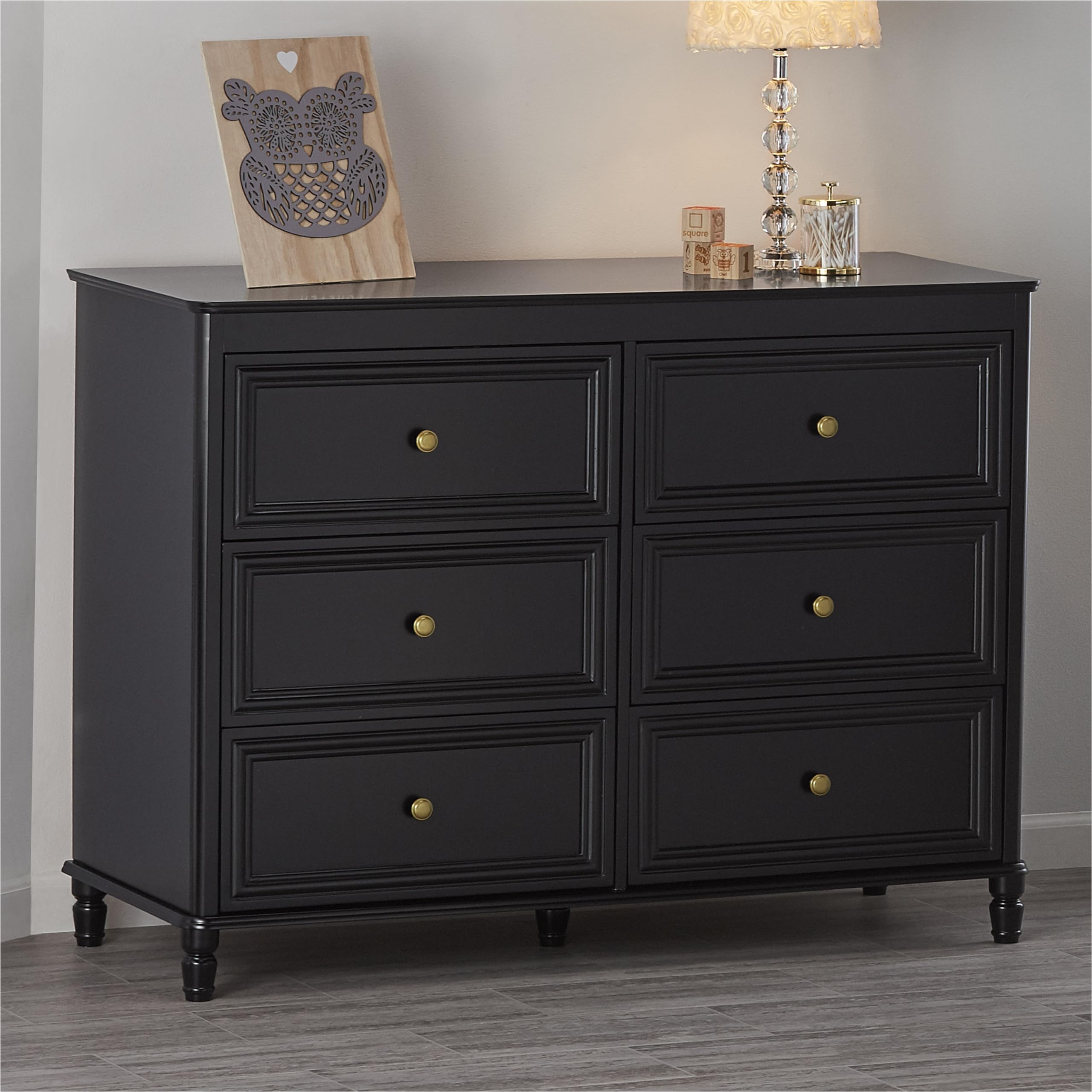 Little Seeds Piper 6-Drawer Dresser in Black - Stylish Kids' Bedroom Furniture for Storage & Organization