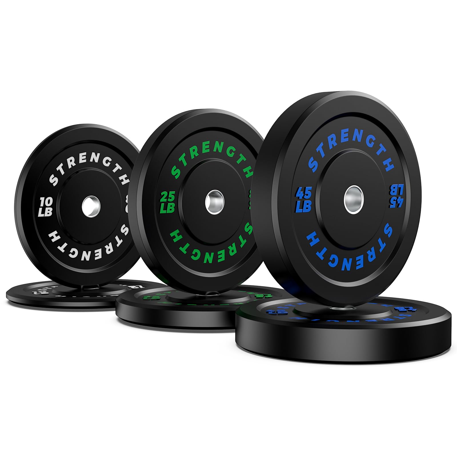 XDDIAS Olympic Bumper Plates Set - 2-Inch Rubber Weight Plates with Steel Insert for CrossFit, Powerlifting & Strength Training - Sold as Single, Pairs or Full Sets - Perfect for Home Gym & Commercial Fitness Centers