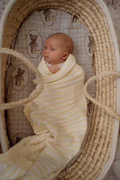 Pop Ya Tot Organic Cotton Baby Blanket - Soft & Hypoallergenic for Newborns & Toddlers - Lemon Carnival Print - Perfect for Nursery, Swaddling & Stroller Use