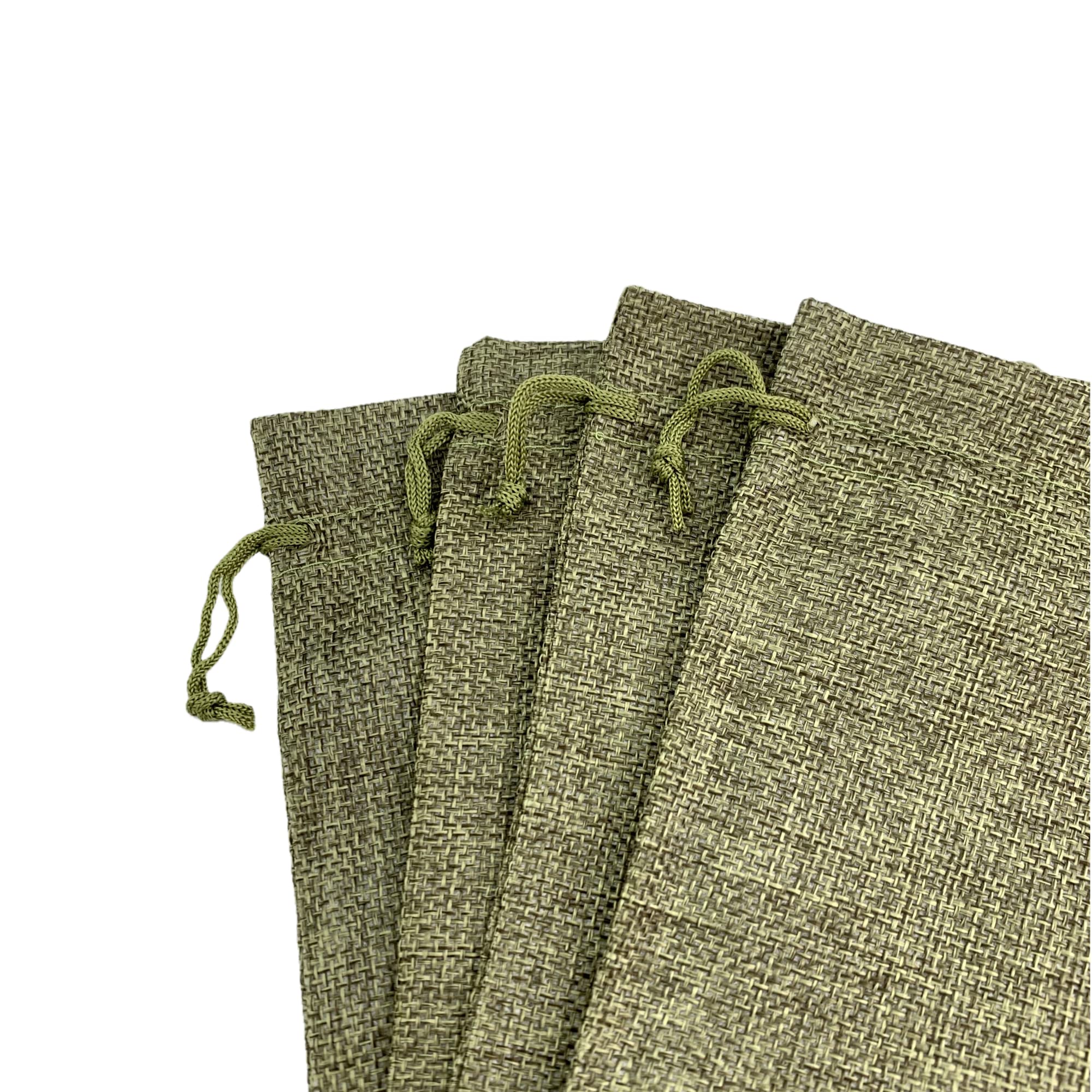 Palmhomee 25 Pack Burlap Drawstring Gift Bags - 6x8 Inch Moss Green Linen Jewelry Pouches for Wedding Favors, Birthday Party Treats & Holiday Gifts | Perfect for DIY Crafts, Bridal Shower Favors & Small Gift Packaging