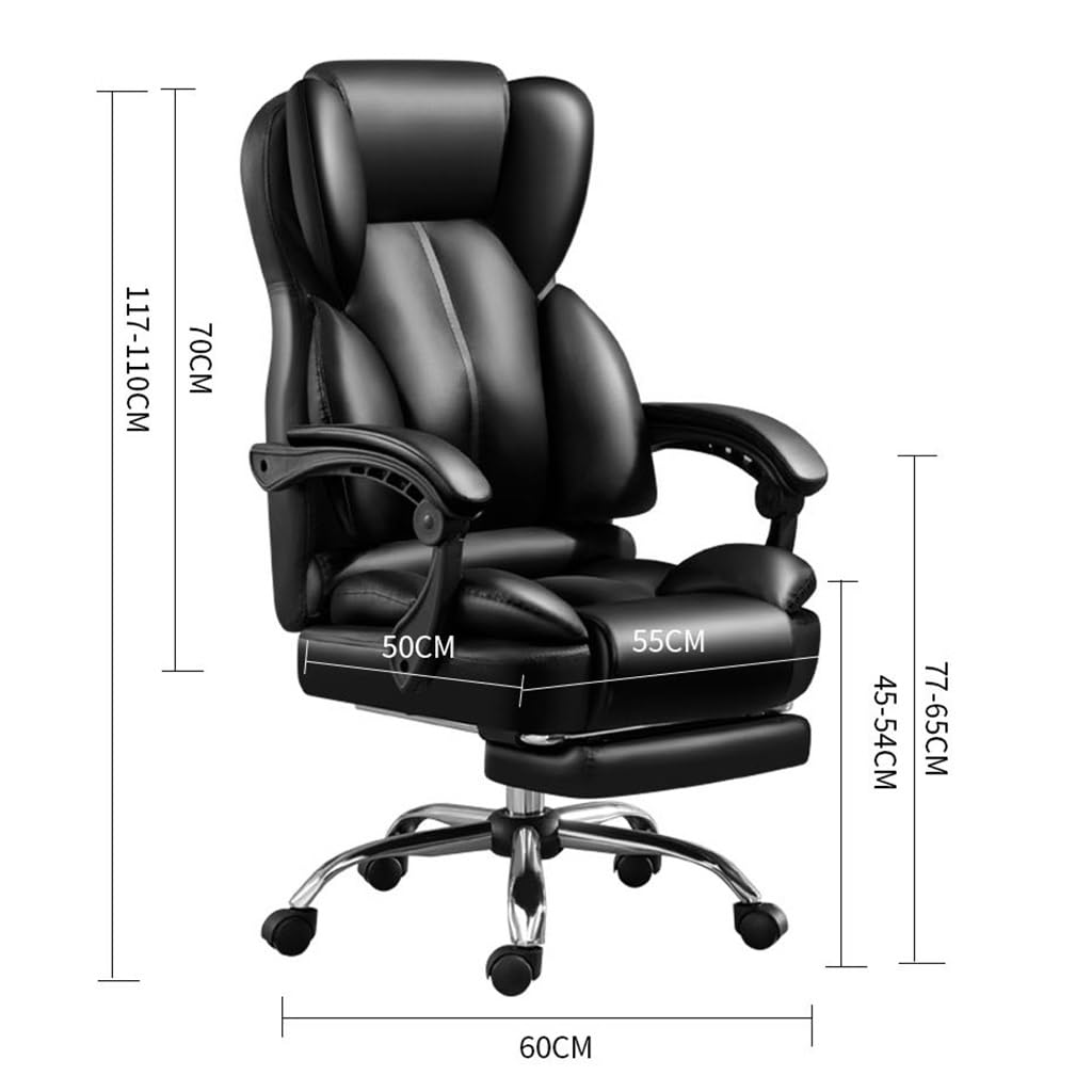 Premium Ergonomic Executive Office Chair - 360° Swivel, Adjustable High-Back Leather Computer Desk Chair with Smooth-Rolling Casters & Lumbar Support (Fixed-Point Massage) - Ideal for Home Office, Gaming & Professional Workspaces