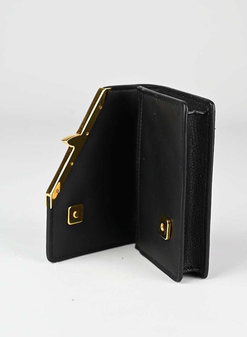 Fendi Leather Card Holder in Black - Stylish & Compact Wallet for Credit Cards, ID & Cash - Perfect for Everyday Use & Travel