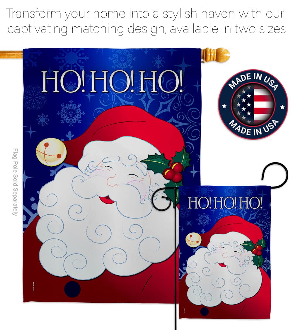 Santa Ho Winter Christmas House Flag Set 28x40