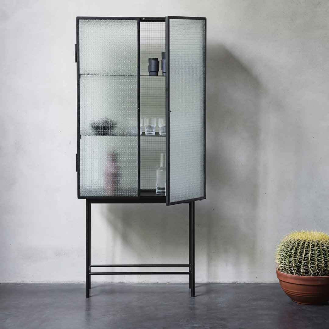 Ferm Living Haze Glass Showcase - Modern Display Cabinet for Home Decor & Collectibles - Perfect for Living Room, Bedroom, or Office Storage