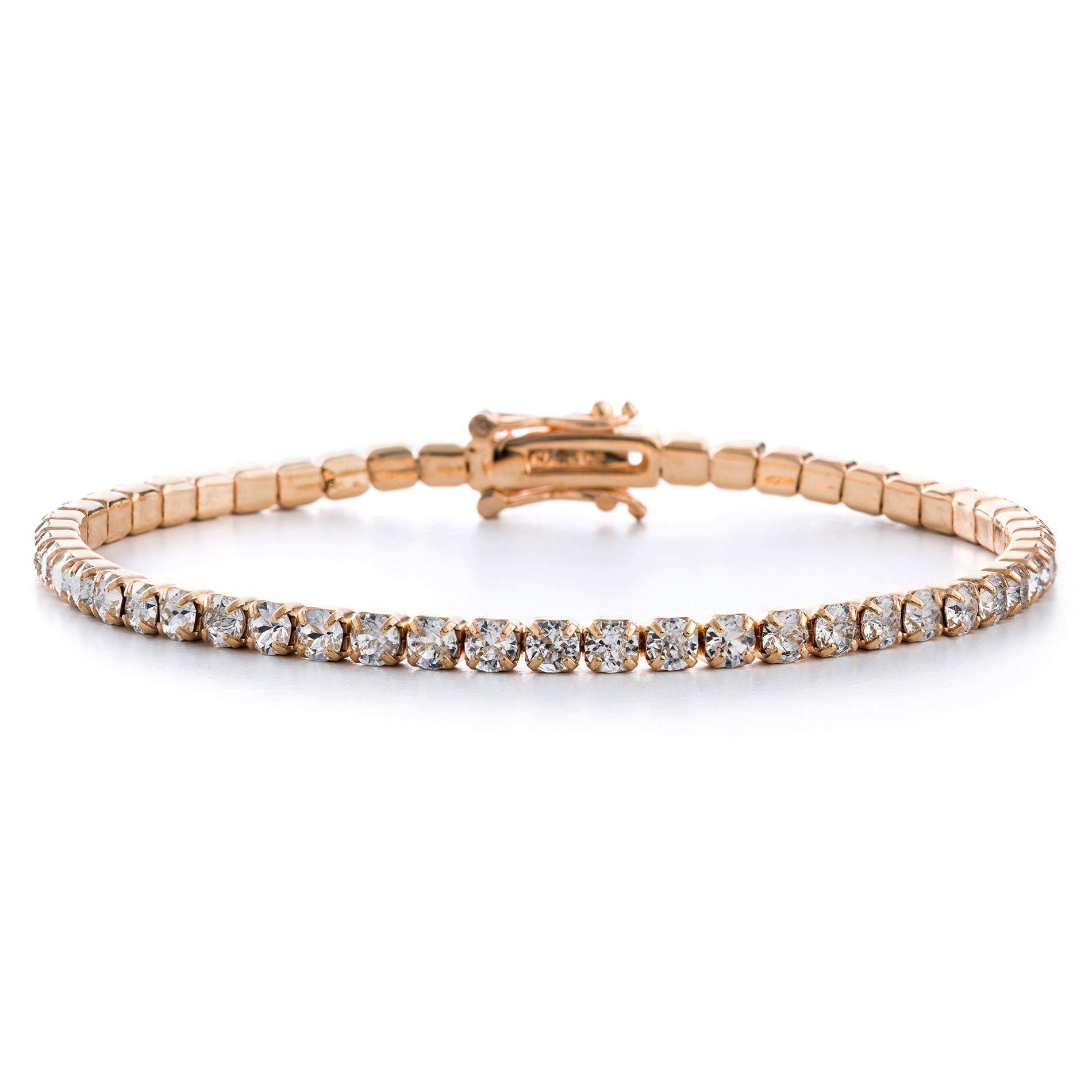 Devin Rose 7.25 Inch Brass Tennis Bracelet for Women | Elegant Crystal Jewelry Gift for Anniversary, Birthday & Special Occasions