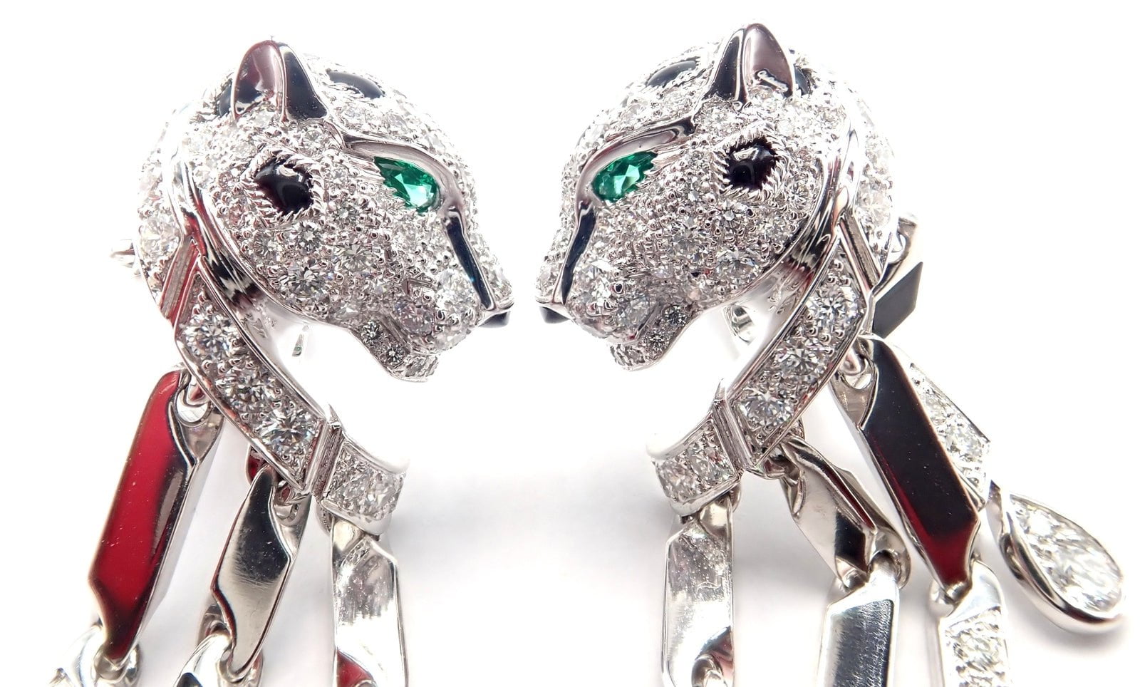 Authentic Cartier Panthere Panther 18k White Gold Diamond Black Onyx Earrings for Women | Luxury Jewelry Gift for Anniversary, Birthday & Special Occasions