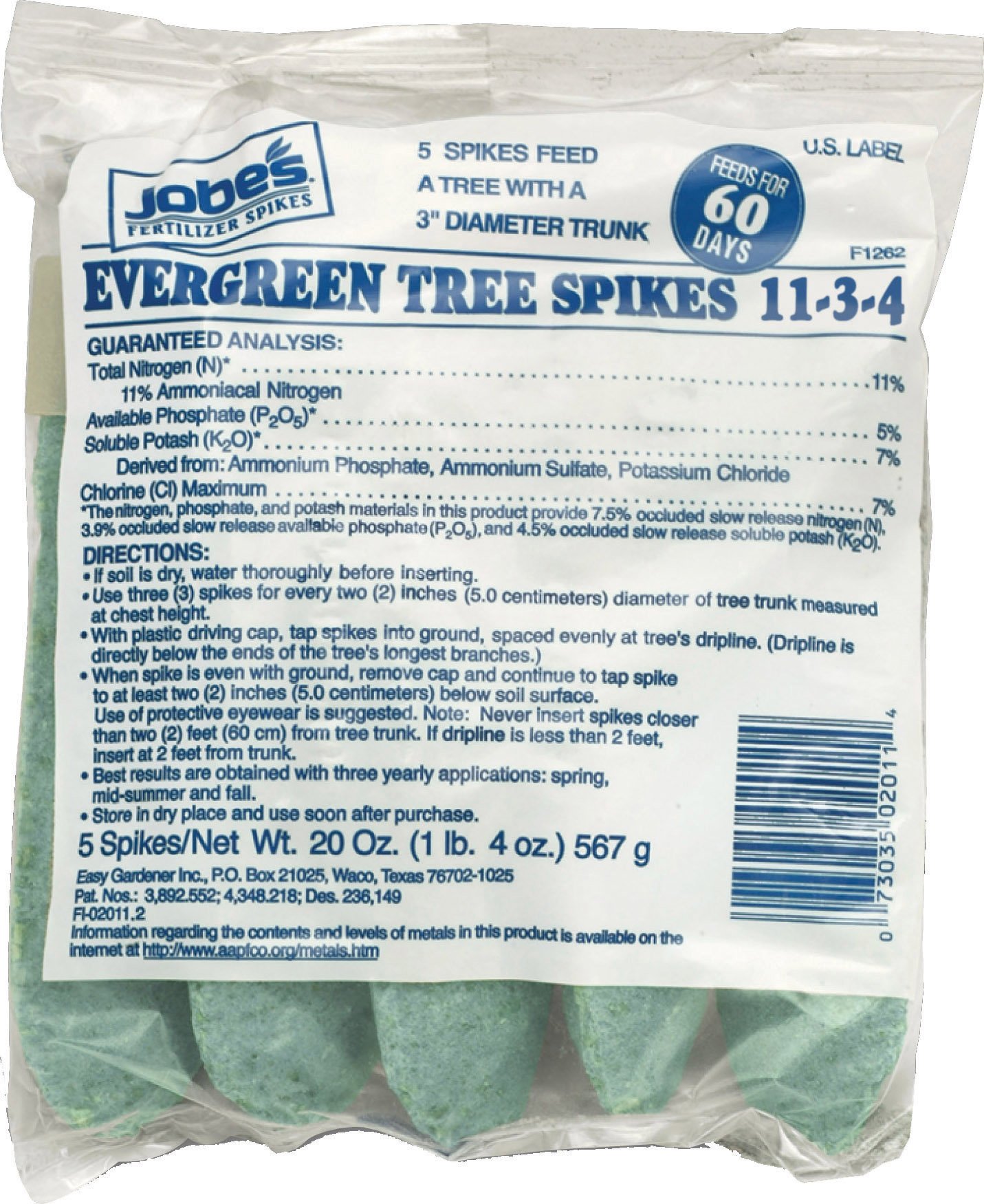 Jobe's Evergreen Tree Fertilizer Spikes - 5 Count Slow Release Plant Food for Cypress, Juniper & Magnolia - Perfect for Garden, Landscape & Potted Evergreen Care