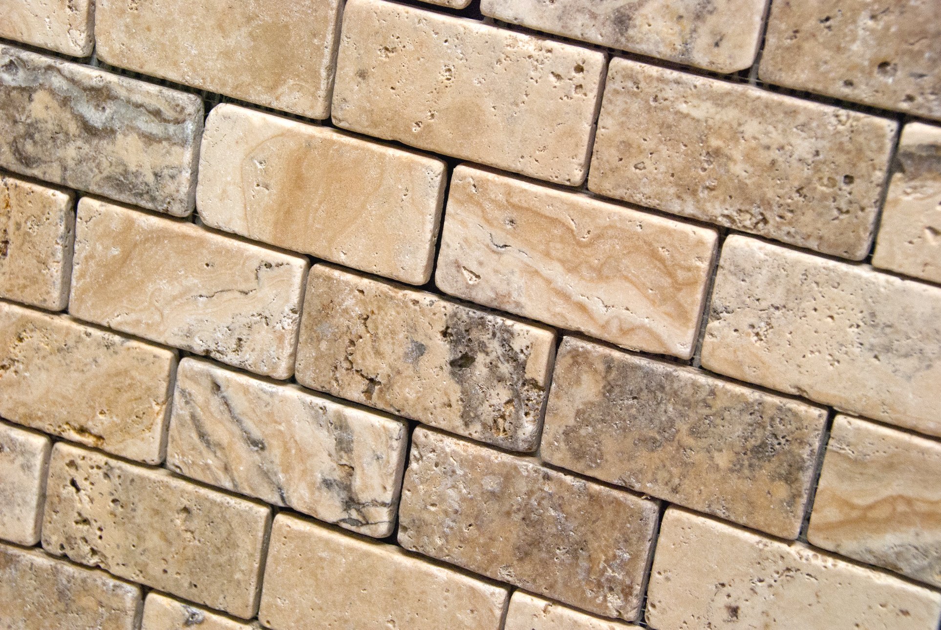 Philadelphia 2 X 4 Tumbled Travertine Brick Mosaic Tile - Box of 5 Sheets | Natural Stone Wall & Floor Tile for Bathroom, Kitchen Backsplash, and Shower Surround