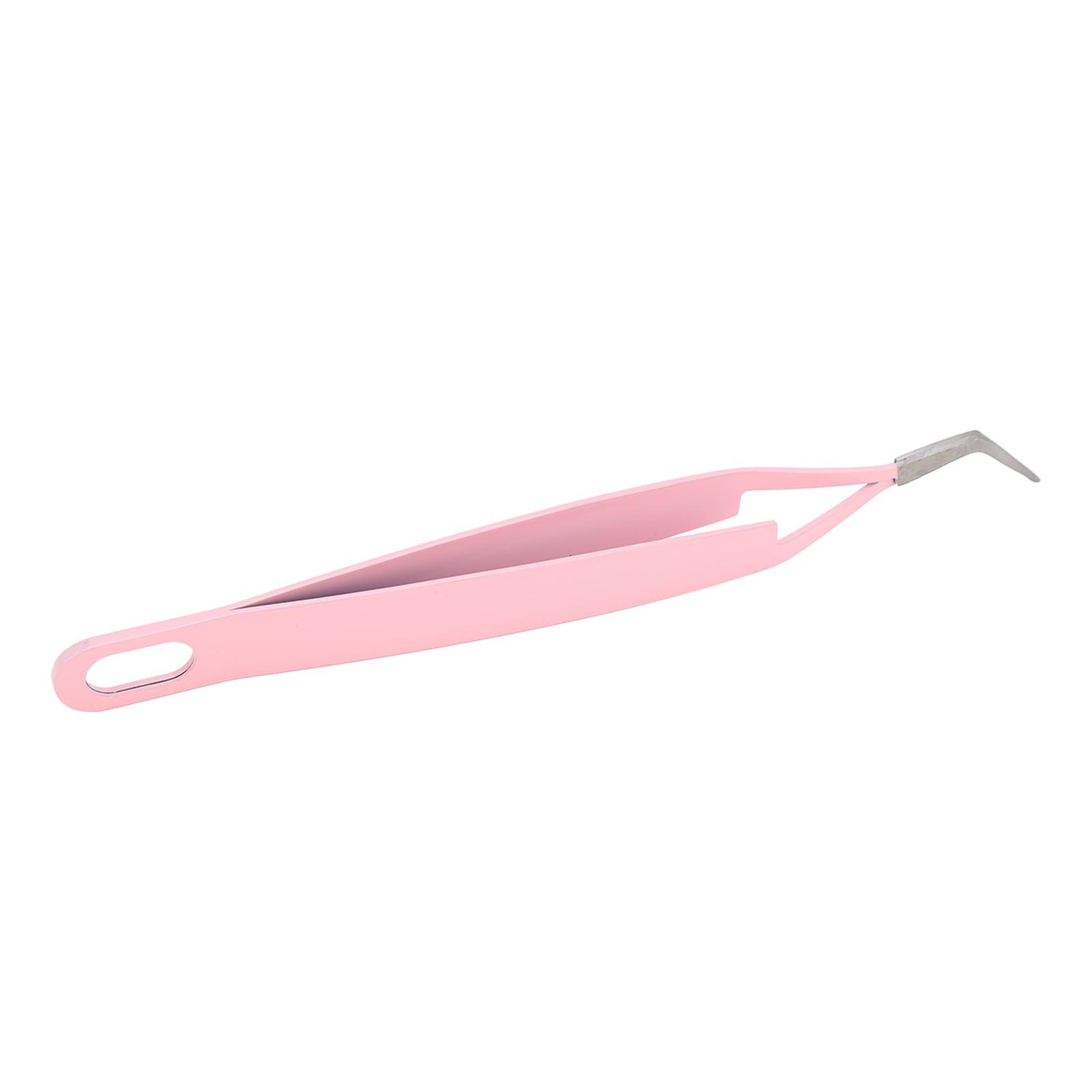 Professional Stainless Steel Lash Tweezer with Curved Tip - Flexible Eyelash Extension & Nail Art Tool - Comfortable Grip for Precise Application - Perfect for Salon, Home Use & DIY Beauty (Black)