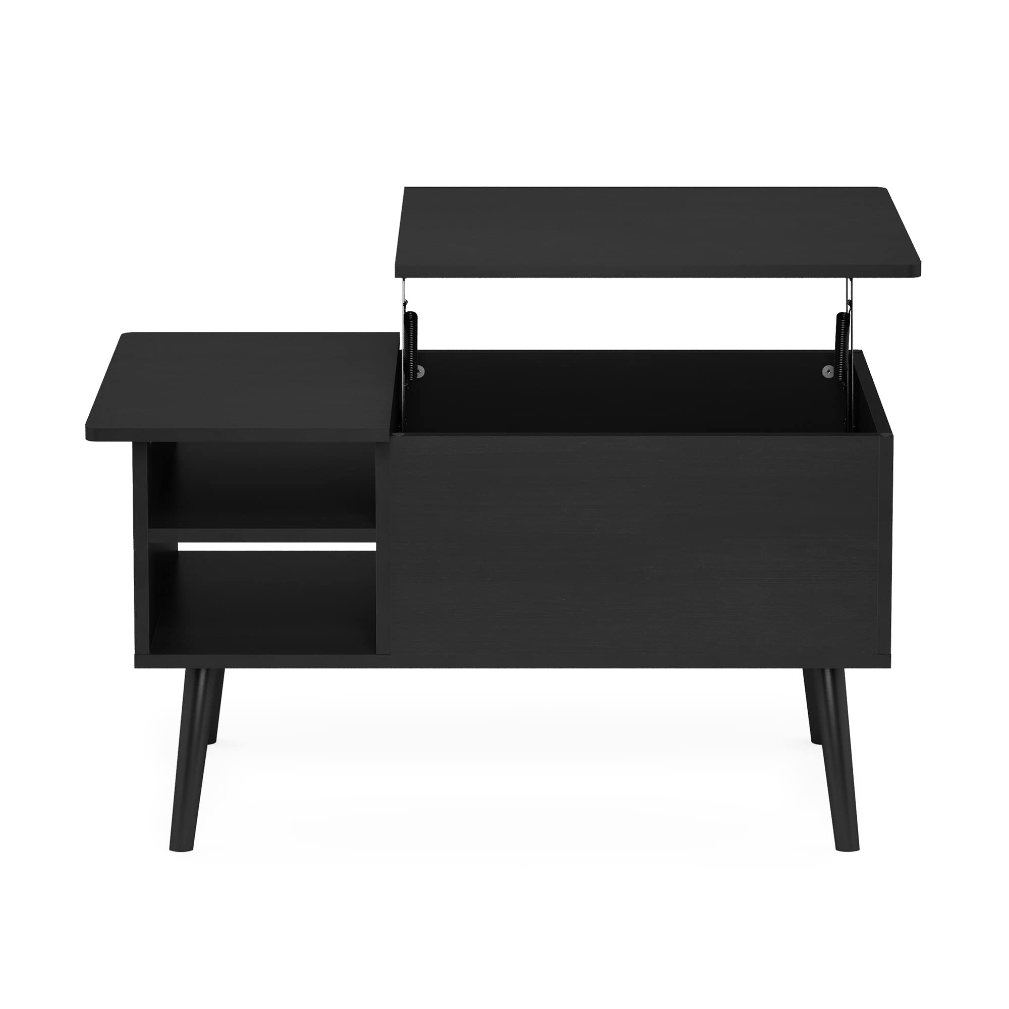 Furinno Jensen Lift Top Coffee Table with Hidden Compartment & Open Storage Shelf - Solid Wood Legs Living Room Furniture for Small Spaces | Perfect for Storing Remotes, Magazines & Home Decor