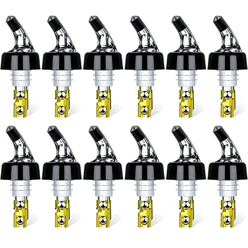 Automatic Measured Bottle Pourer - 1oz/30ml Quick Shot Spirit Measure for Wine & Cocktails (12 Pack) | Perfect Home Bar Tool for Bartenders & Party Hosts