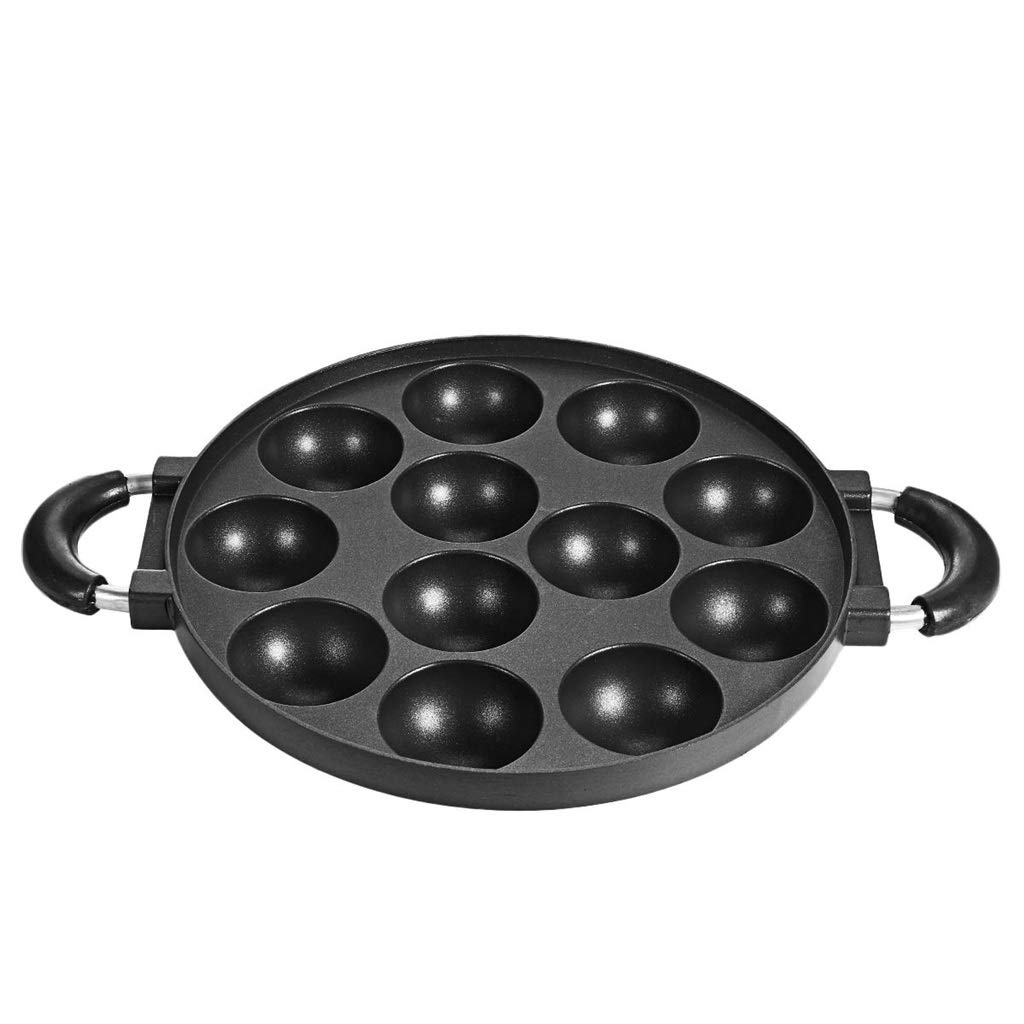 12-Hole Takoyaki Maker Grill Pan - Non-Stick Octopus Ball Plate for Home Cooking & Baking | Perfect for Japanese Snacks, Party Appetizers & Kitchen DIY | Durable Mold Tray for Takoyaki, Pancake Balls & Dumplings