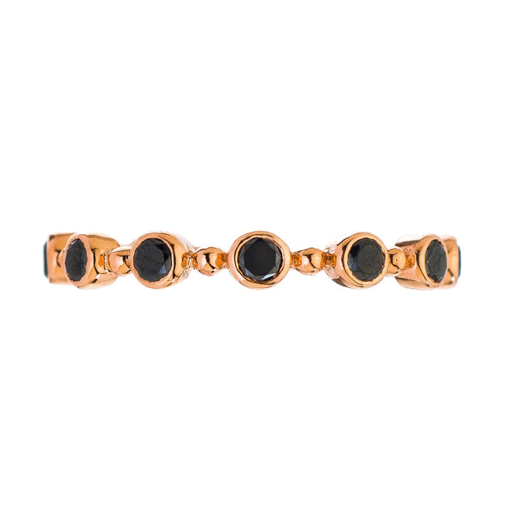 Black Diamond Band for Women - Elegant & Dainty Petit Bubble Ring - Perfect for Engagement, Wedding, Anniversary & Everyday Wear
