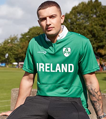 Ireland Shamrock Rugby Shirt - Lansdowne Green Performance Jersey for Men (Large) - Perfect for Rugby Matches, St. Patrick's Day & Irish Pride Events