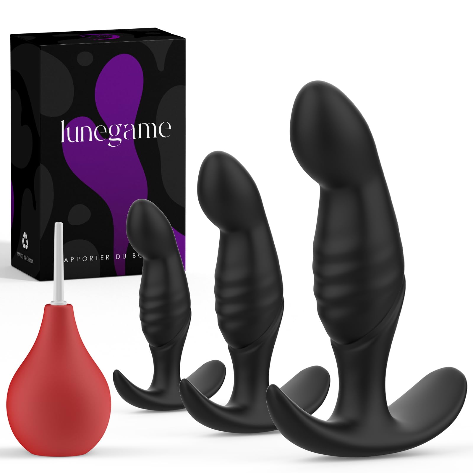 4PCS Silicone Anal Plug Set for Beginners & Advanced Users - Prostate Massager with Flared Base for Men, Women & Couples | Anal Training Kit for Enhanced Pleasure & Intimacy | Perfect for Solo Play, Couples Exploration & BDSM Scenes