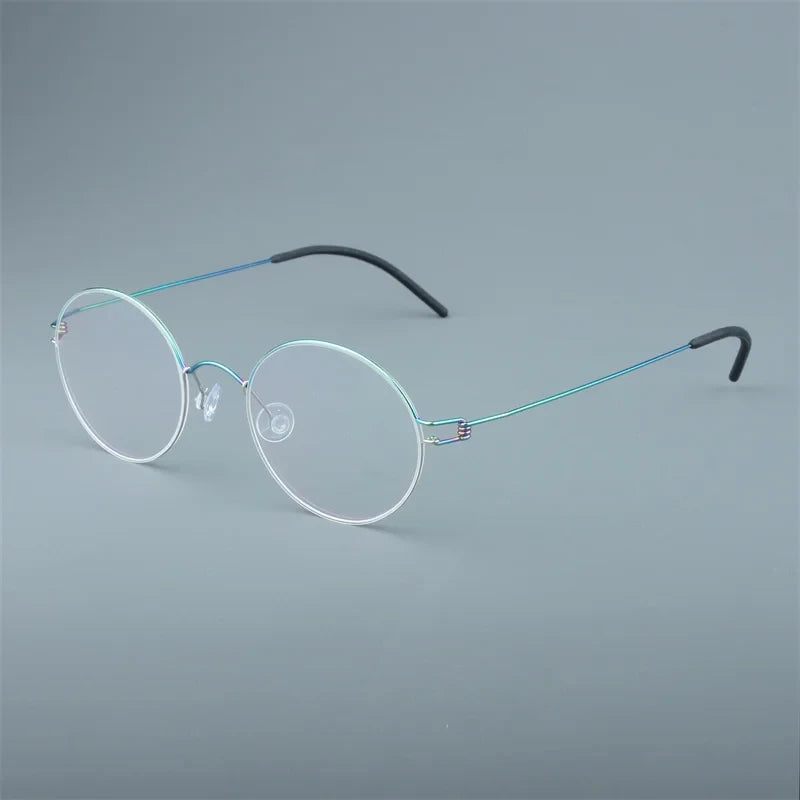Aimee Women's Full Rim Small Round Screwless Titanium Eyeglasses Frame 13018 - Lightweight & Durable for Work, Reading & Everyday Use
