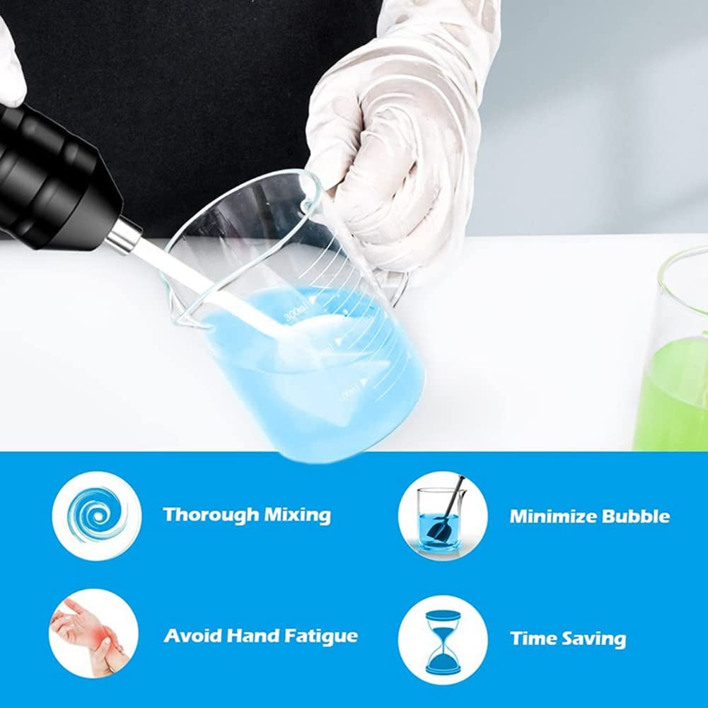 PLEASANT Electric Resin Mixer - Professional Epoxy Resin Drill Set for Tumblers, Crafts & DIY Projects - Perfect for Resin Art, Jewelry Making & Woodworking