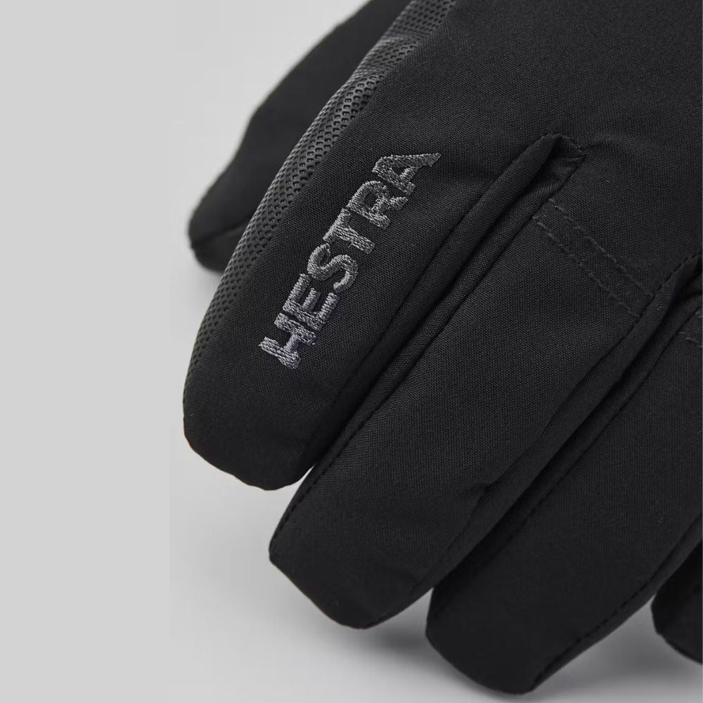 Hestra Ferox Primaloft Kids Ski Gloves - Waterproof Winter Gloves for Boys & Girls - Black (32990) - Perfect for Snowboarding, Sledding & Cold Weather Activities