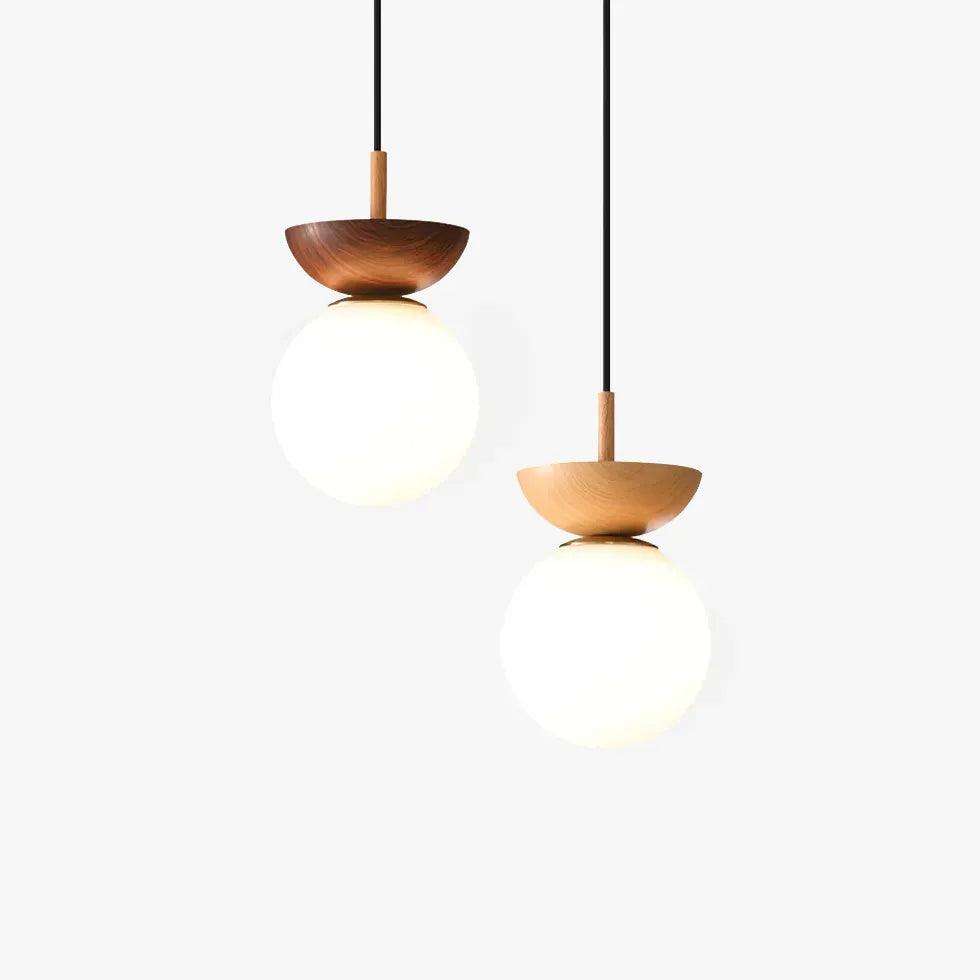 White Glass Globe Corridor Ceiling Light Fixture - Modern Round Pendant Lighting for Hallway, Entryway, Staircase & Foyer