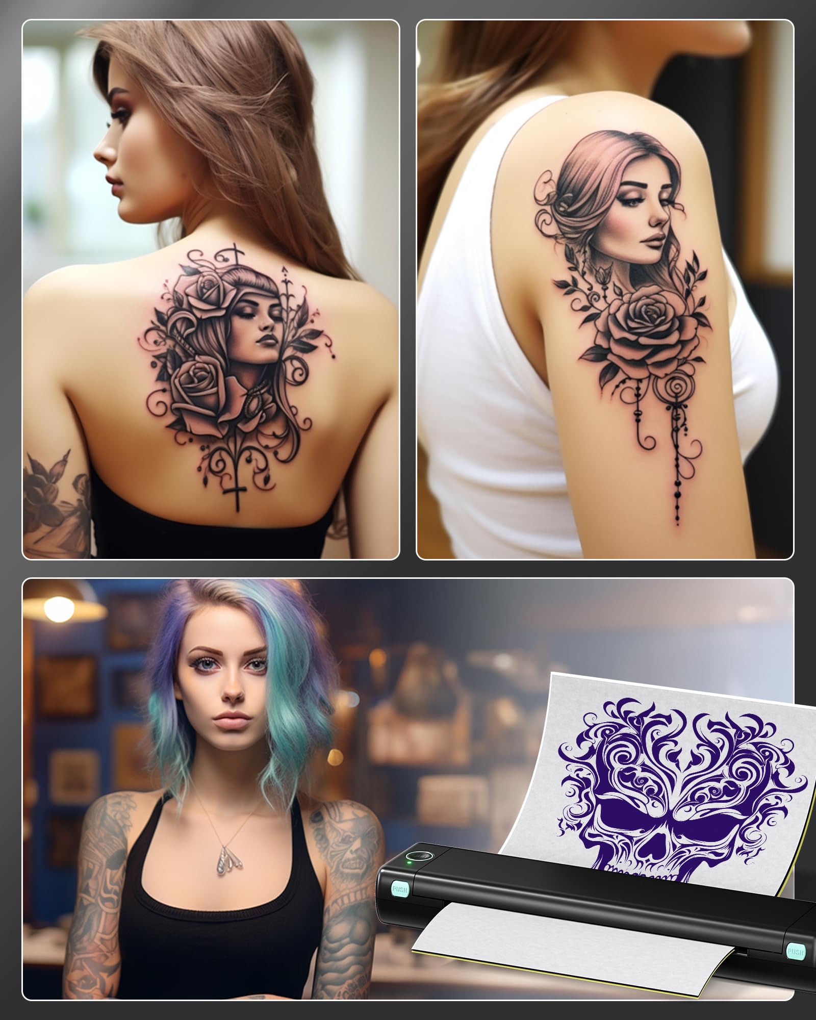 Itari 100 Sheets Tattoo Transfer Paper - 4 Layer Tattoo Stencil Paper for Tattoo Printers & Machines, A4 Size 8.26