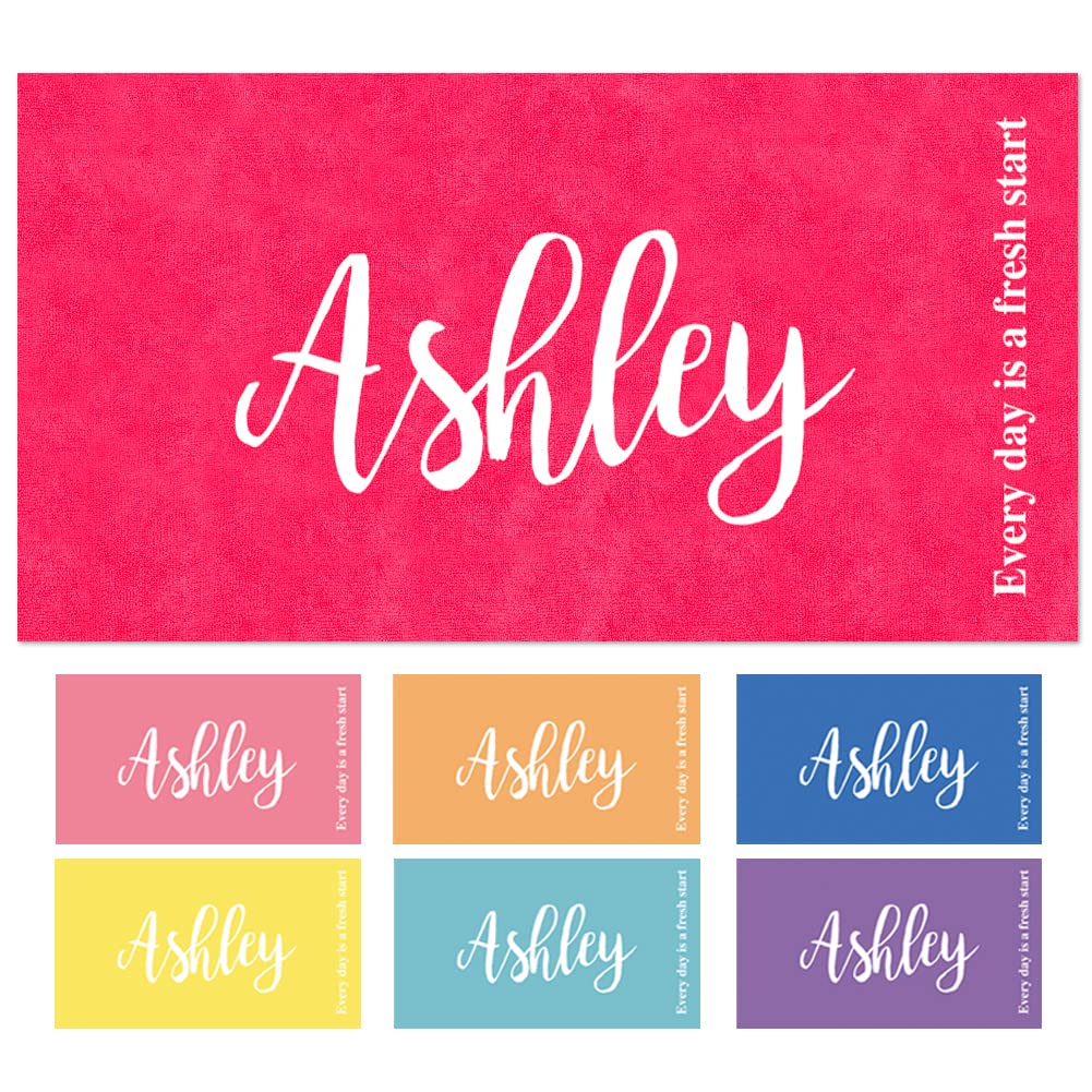 Custom Personalized Beach Towel - Microfiber Quick Dry, Sand Free & Lightweight - Ideal for Pool, Beach, Camping - Perfect for Women, Men, Kids, Boys & Girls - Great Gift for Summer Vacations & Outdoor Activities