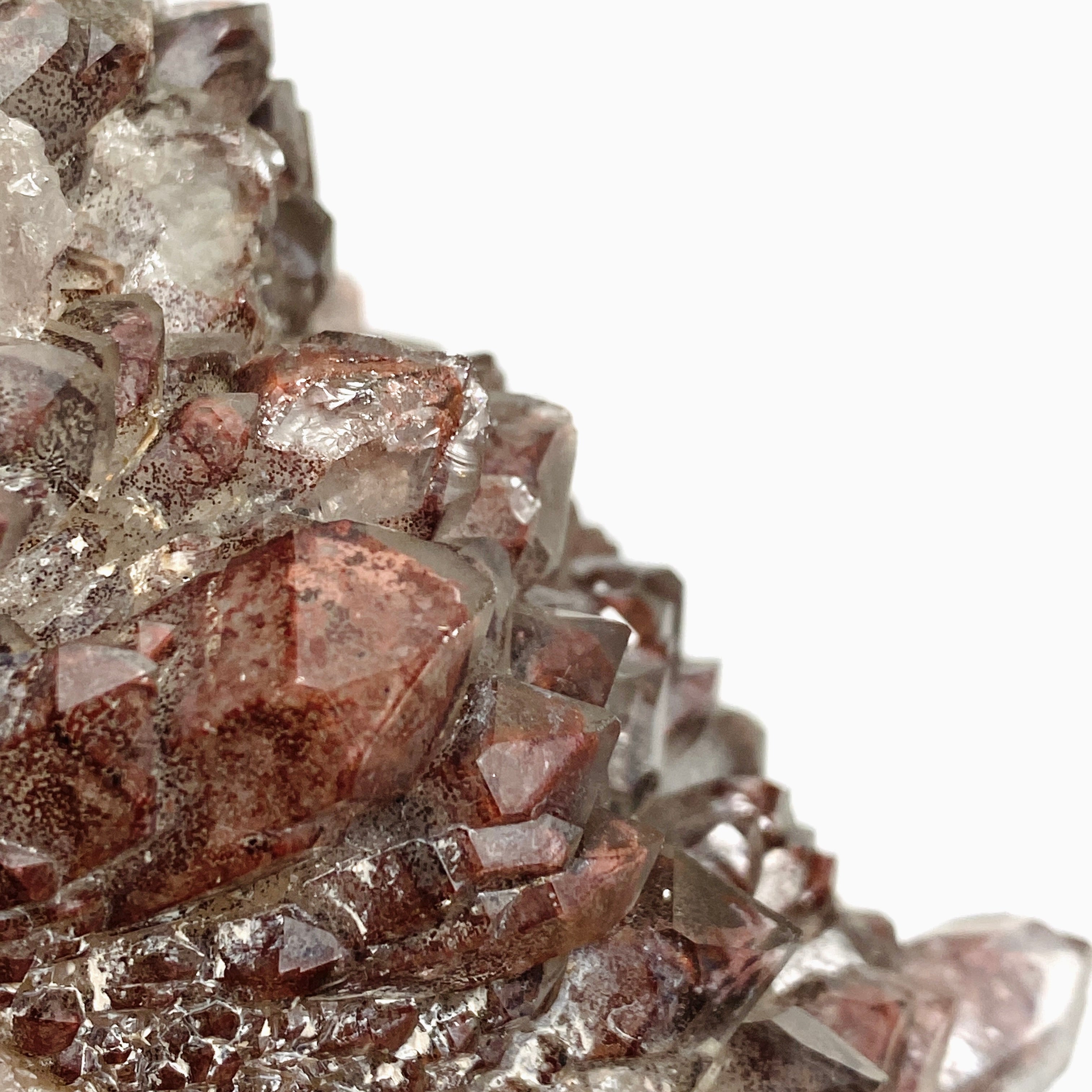 Natural Red Hematite Phantom Quartz Cluster - Healing Crystal from Zambia (CR3720) for Meditation, Energy Work & Home Decor