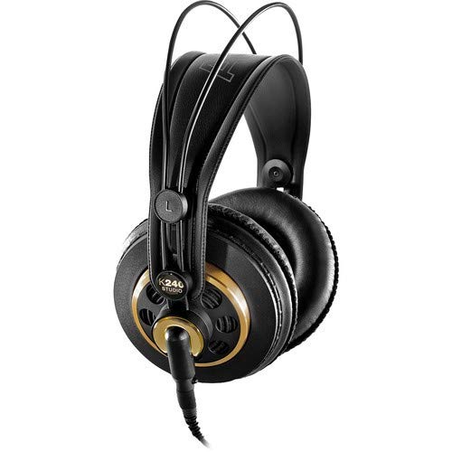 AKG K240 STUDIO Semi-Open Over-Ear Professional Studio Headphones with P220 Vocal Condenser Microphone - Perfect for Recording, Podcasting & Home Studio Use