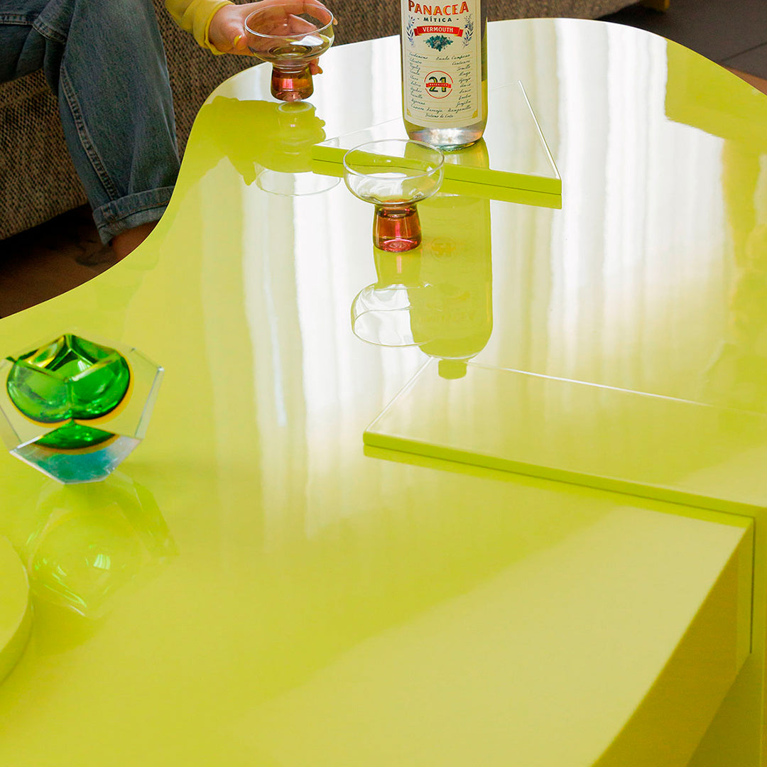Modern Glossy Accent Table - Stylish Side Table for Living Room, Bedroom & Office Decor - Perfect for Small Spaces & Home Styling