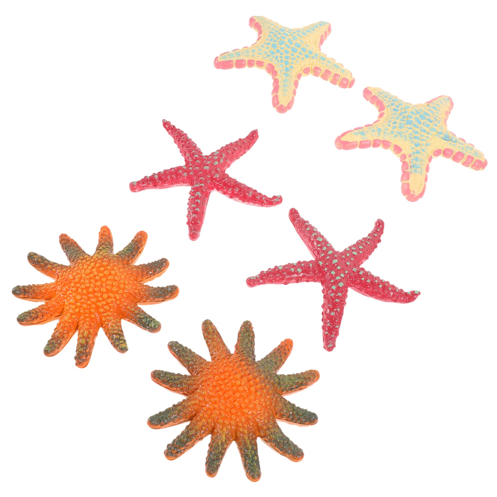 6pcs Realistic Starfish Toy Set - Beach Cake Toppers, Kids Diving Toy, Wall Decor, Sea Creature Figures for Bath & Play - PVC Safe Artificial Starfish for Ocean Themed Parties & Home Decoration