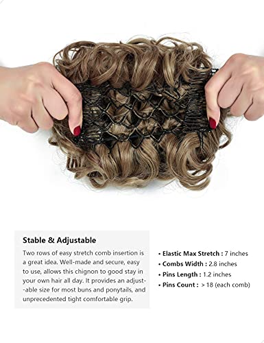 Classic Curly Chignon Hairpiece Bun - Elegant Synthetic Hair Bun for Women | Perfect for Weddings, Prom, Cosplay & Everyday Hairstyles