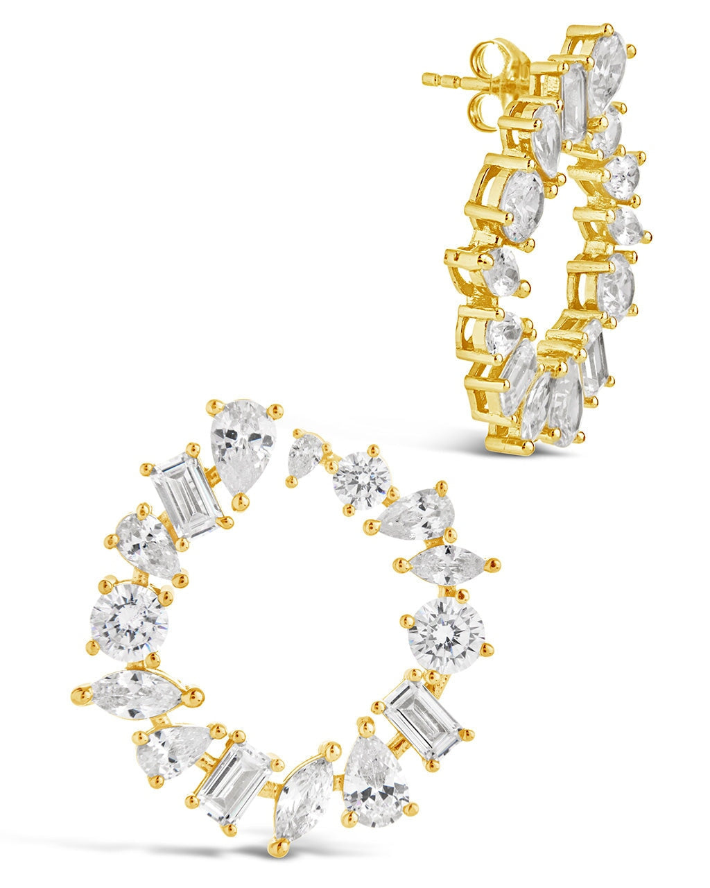 Shania CZ Circle Stud Earrings for Women - Sparkling Cubic Zirconia Silver Hoop Earrings - Perfect for Parties, Weddings & Everyday Wear