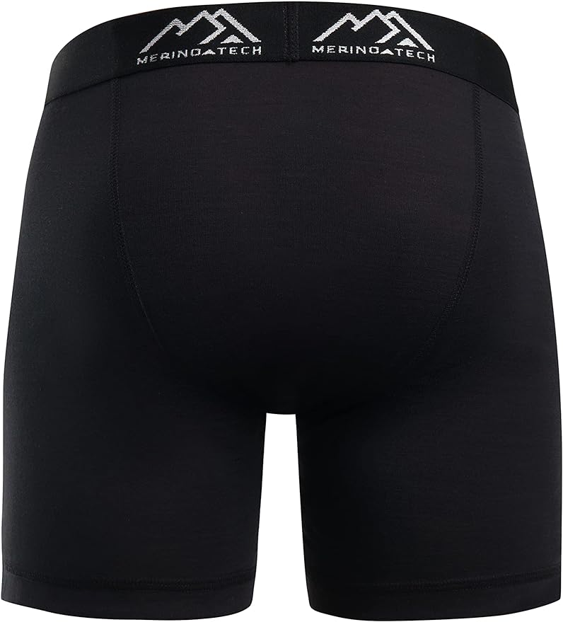 Premium Men's Merino Wool Boxer Briefs - 150 GSM Ultra Soft Underwear (1 Pack, Black) | Moisture-Wicking & Odor-Resistant for Travel, Hiking & Everyday Comfort