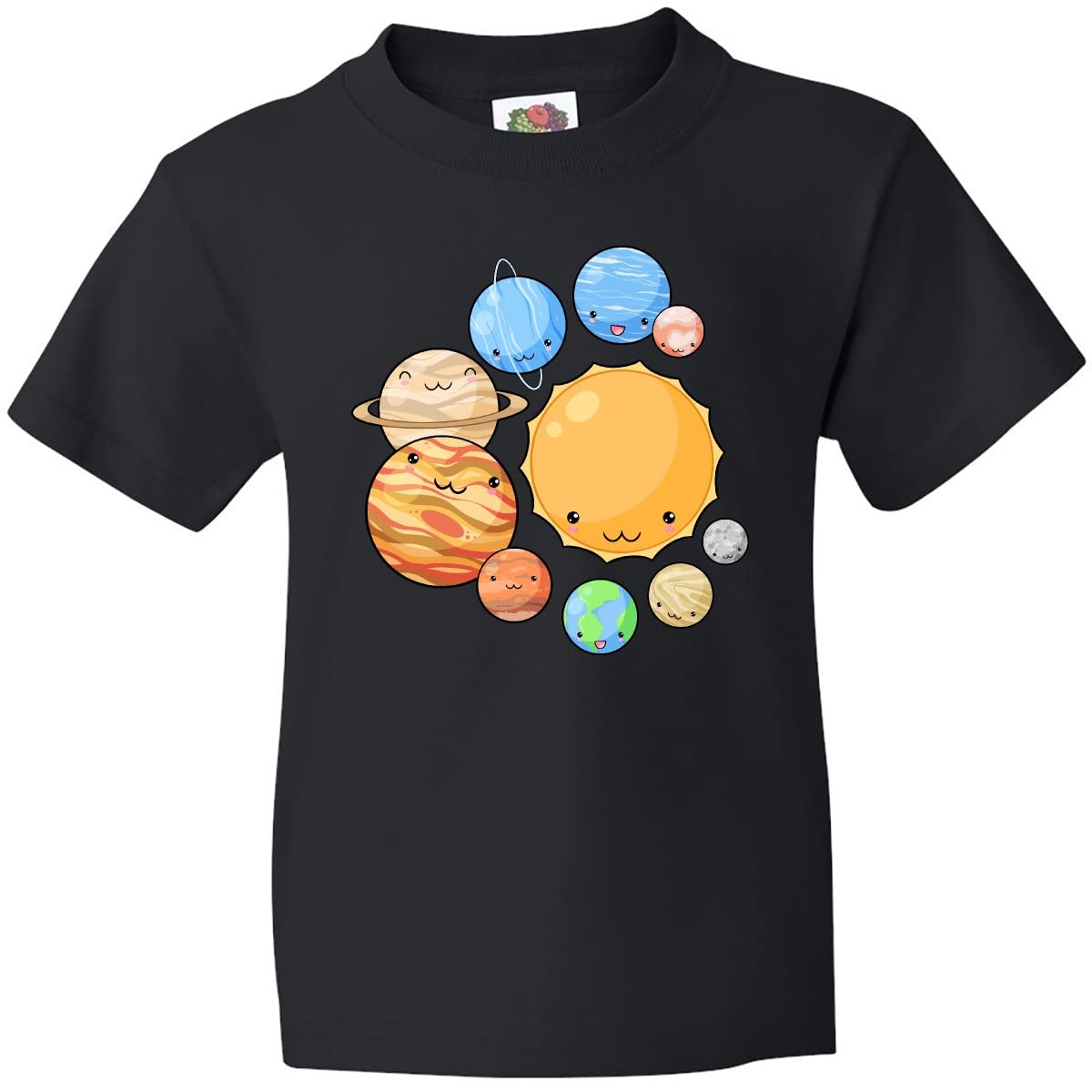 Inktastic Cute Sun and Planets Youth T-Shirt - Space Themed Kids Tee for Boys & Girls | Perfect for School, Playdates & Astronomy Lovers