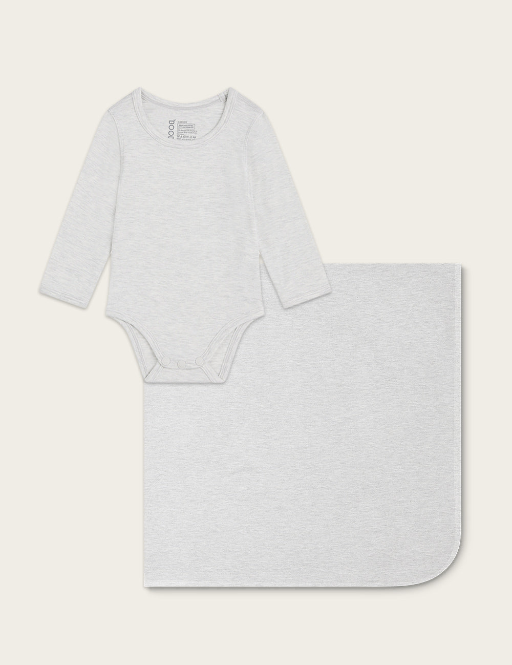 Baby Long Sleeve Bodysuit & Jersey Wrap Set - Heather Grey Gift Box - Perfect for Newborn Outfits, Baby Showers & Photo Shoots
