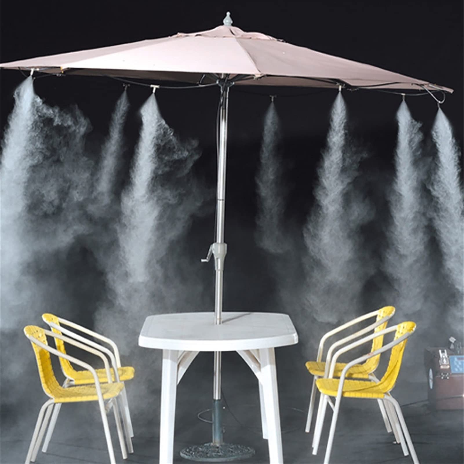 Outdoor Misting Cooling System - 18m White Water Fog Sprayer for Patio, Greenhouse, Garden | Plant Watering, Irrigation & Cooling Solution for Hot Weather