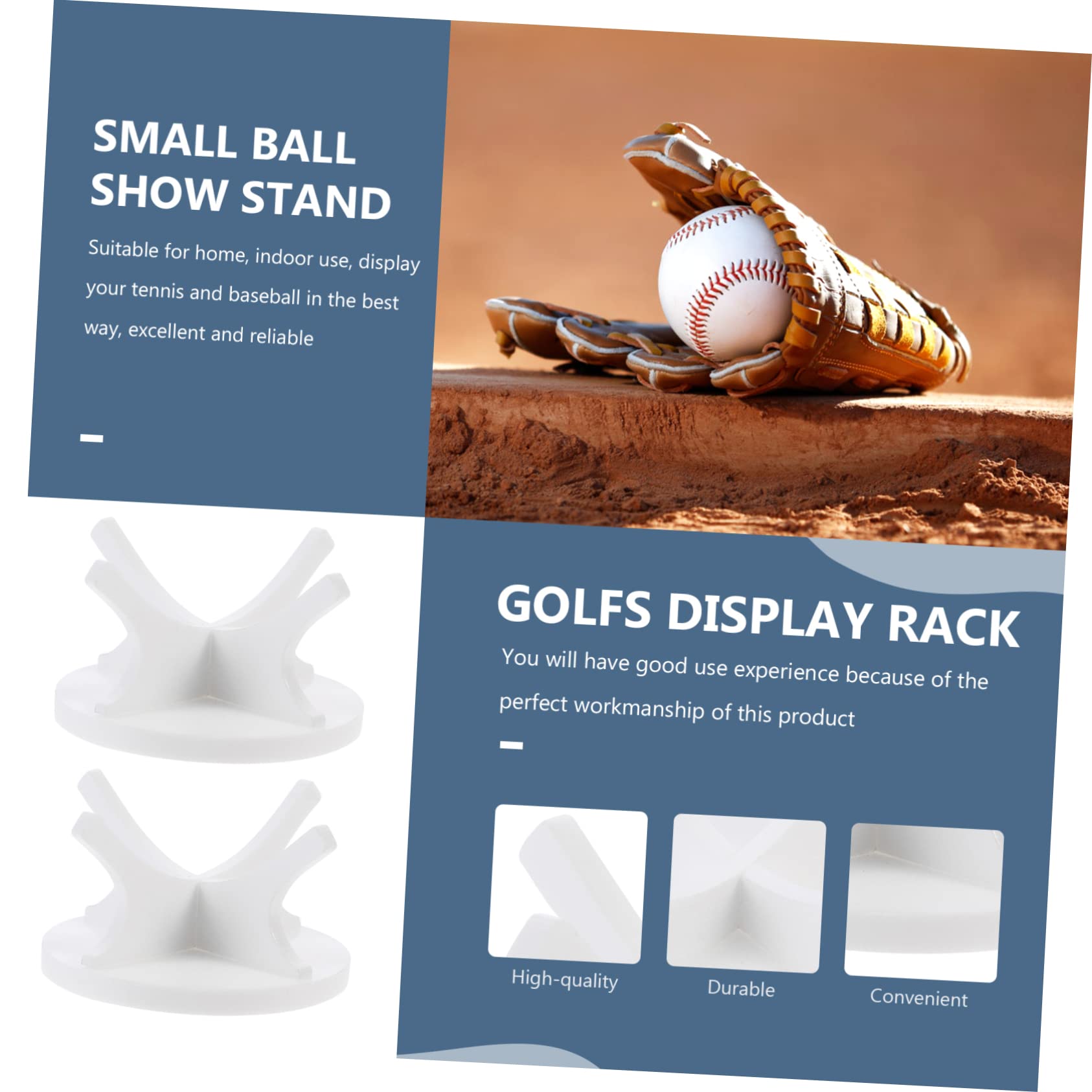Abaodam 2-Piece Clear Acrylic Ball Display Stand - Baseball, Softball, Tennis & Golf Ball Holder Rack - Perfect for Sports Memorabilia, Trophy Cases & Retail Store Displays
