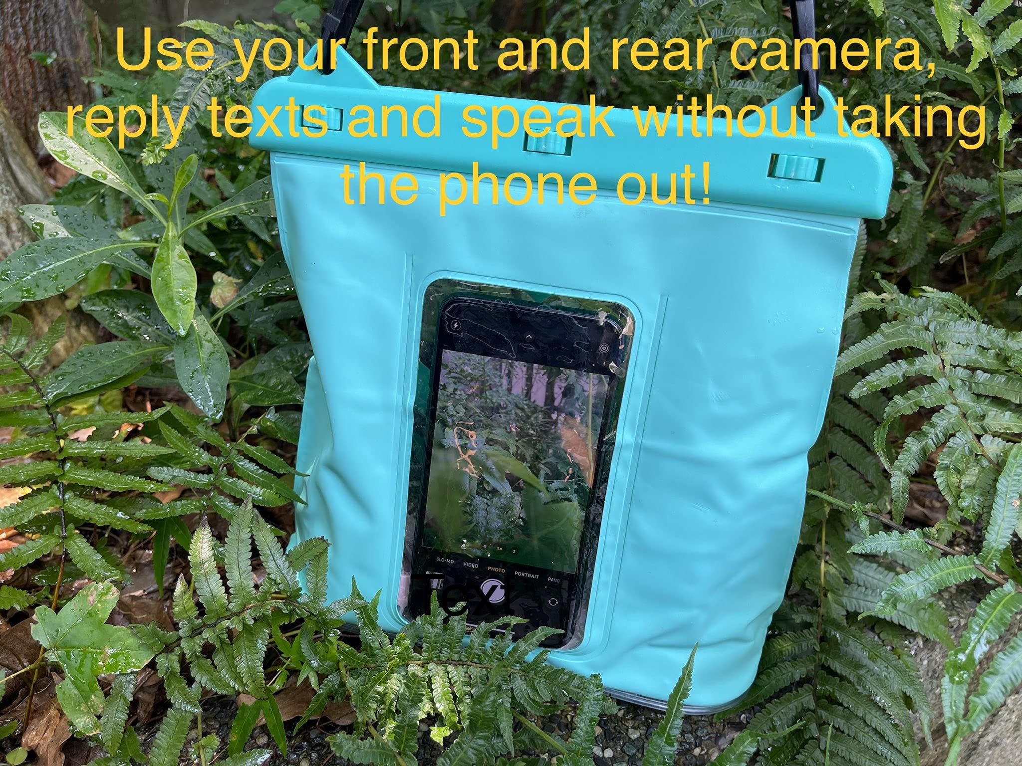 LAQ DESiGN STAYDRY Waterproof Dry Bag - Double Sided Perspective with Adjustable Strap & Touchscreen Compatible Pocket - Perfect for Beach, Kayaking, Hiking and Water Sports (Whale Design)