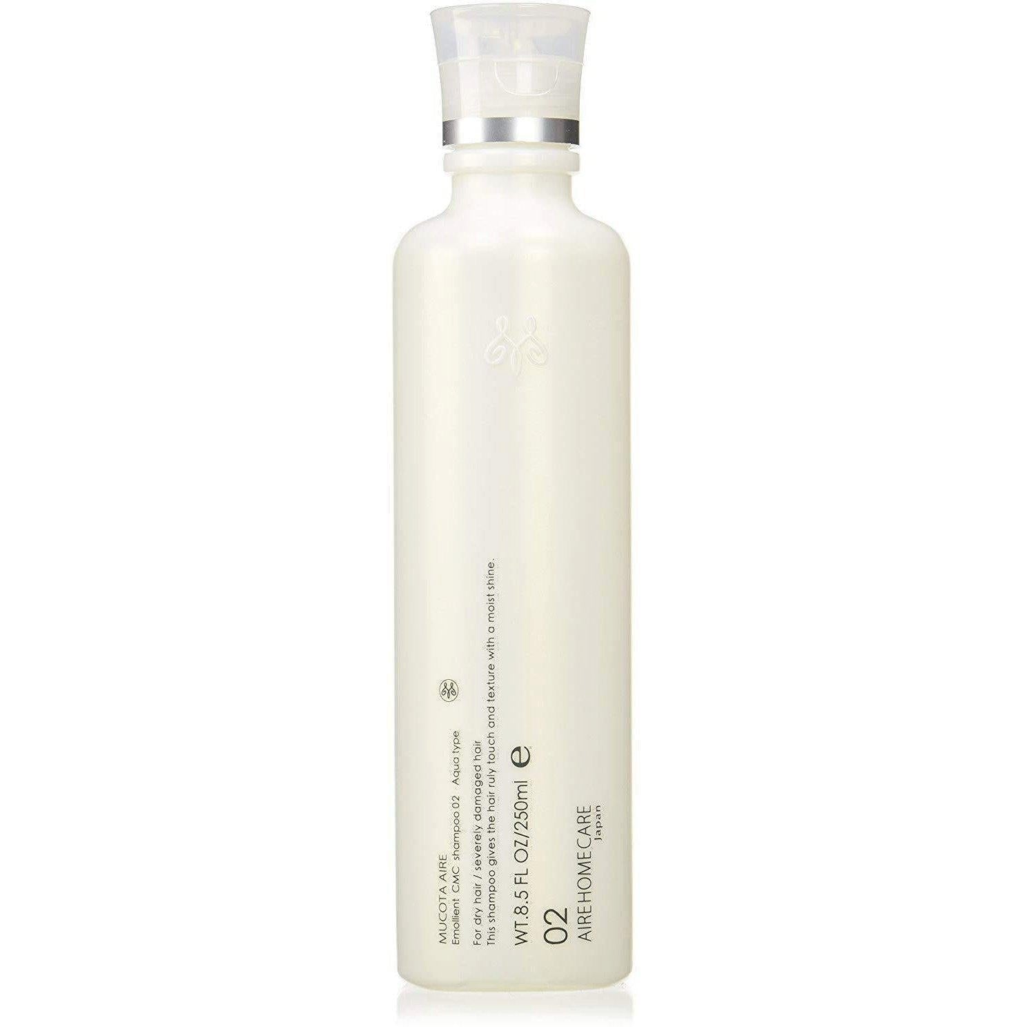 Mucota Adllura Aire 02 Emollient CMC Shampoo for Dry & Damaged Hair - 250ml Aqua Moisturizing Shampoo - Perfect for Salon & Home Hair Care