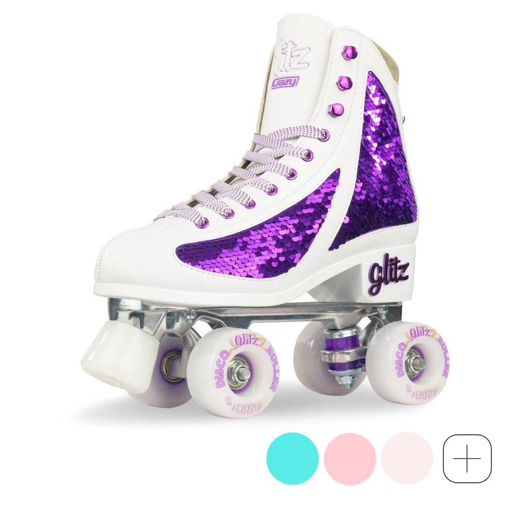 Crazy Disco Glitz 21 Roller Skates - Light Up Wheels for Women & Girls - Retro Disco Party Skating - Perfect for Roller Rinks, Birthday Parties & 80s Theme Events