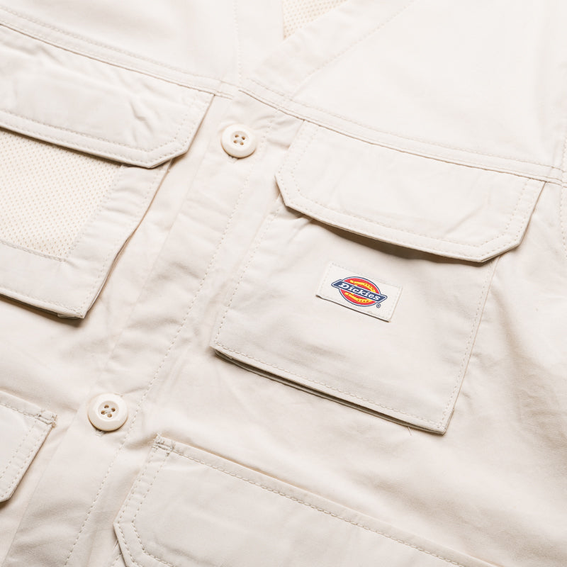 Dickies Fisherville Vest for Men - Stone Whitecap Workwear Jacket for Outdoor, Construction & Casual Wear
