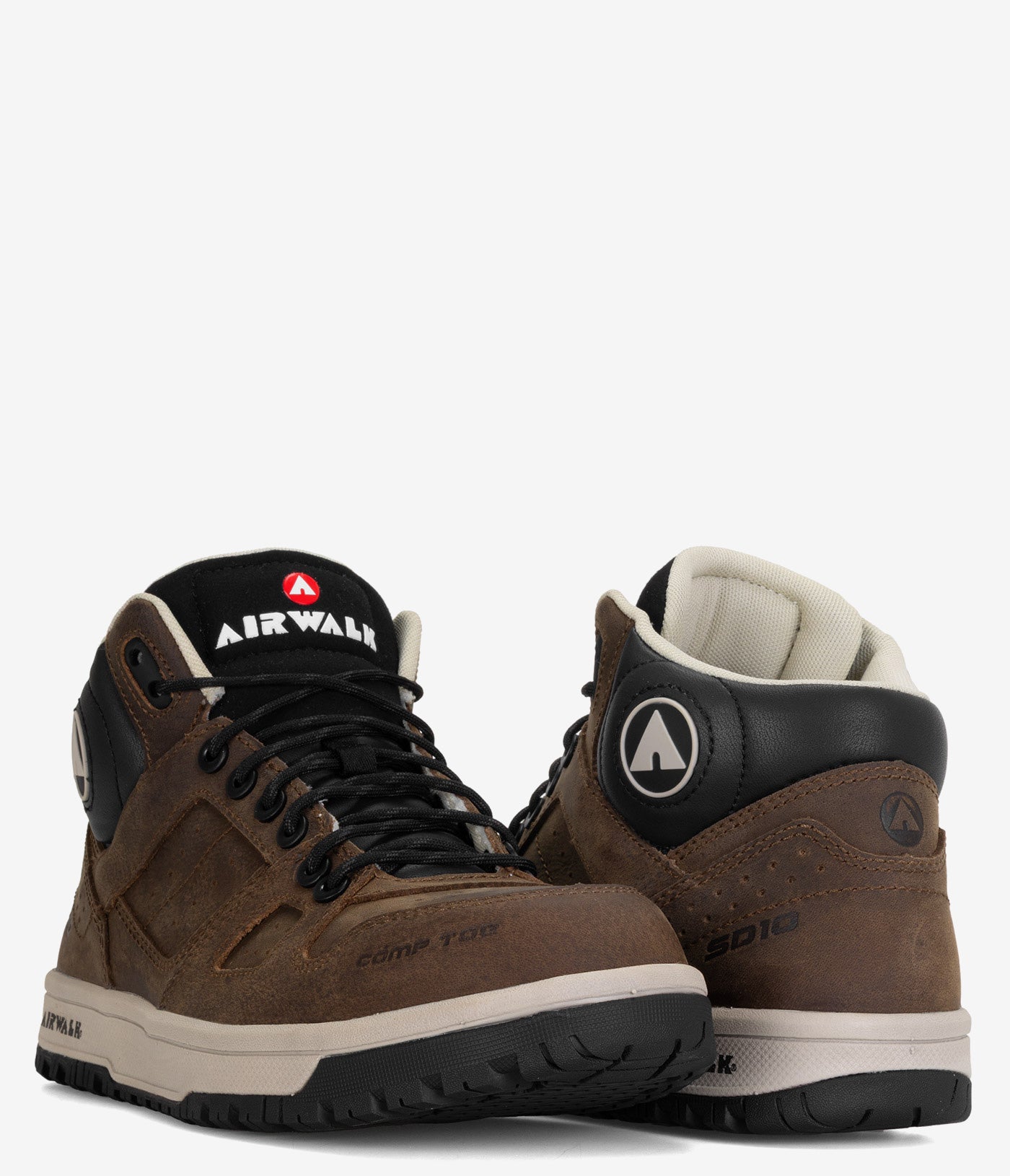 Airwalk Mongo Mid Composite Toe ESD Work Shoes for Men - Slip Resistant & Electrical Hazard Protection for Construction & Warehouse Workers