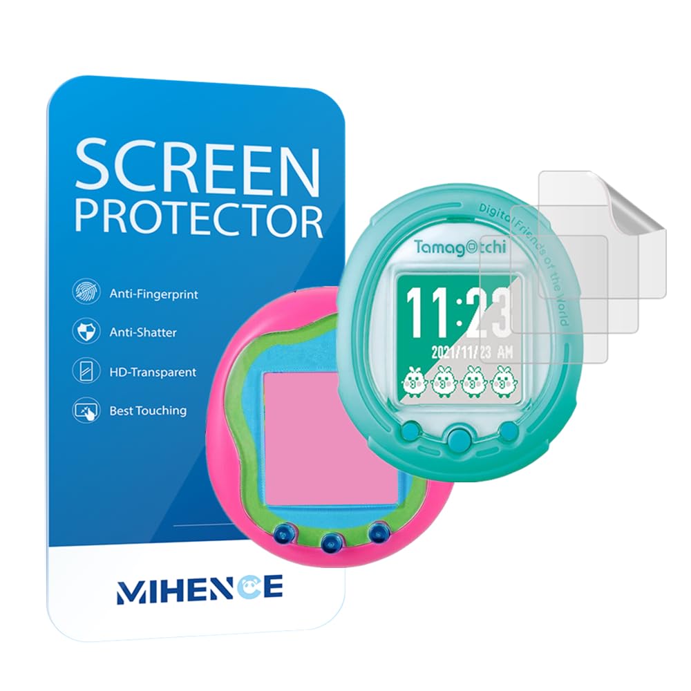 Mihence 3-Pack HD Premium PET Screen Protector for Tamagotchi Smart - Coral Pink Edition | Anti-Scratch & Bubble-Free Protection for Tamagotchi Smart Gaming Device | Perfect for Kids, Collectors & Retro Gaming Enthusiasts