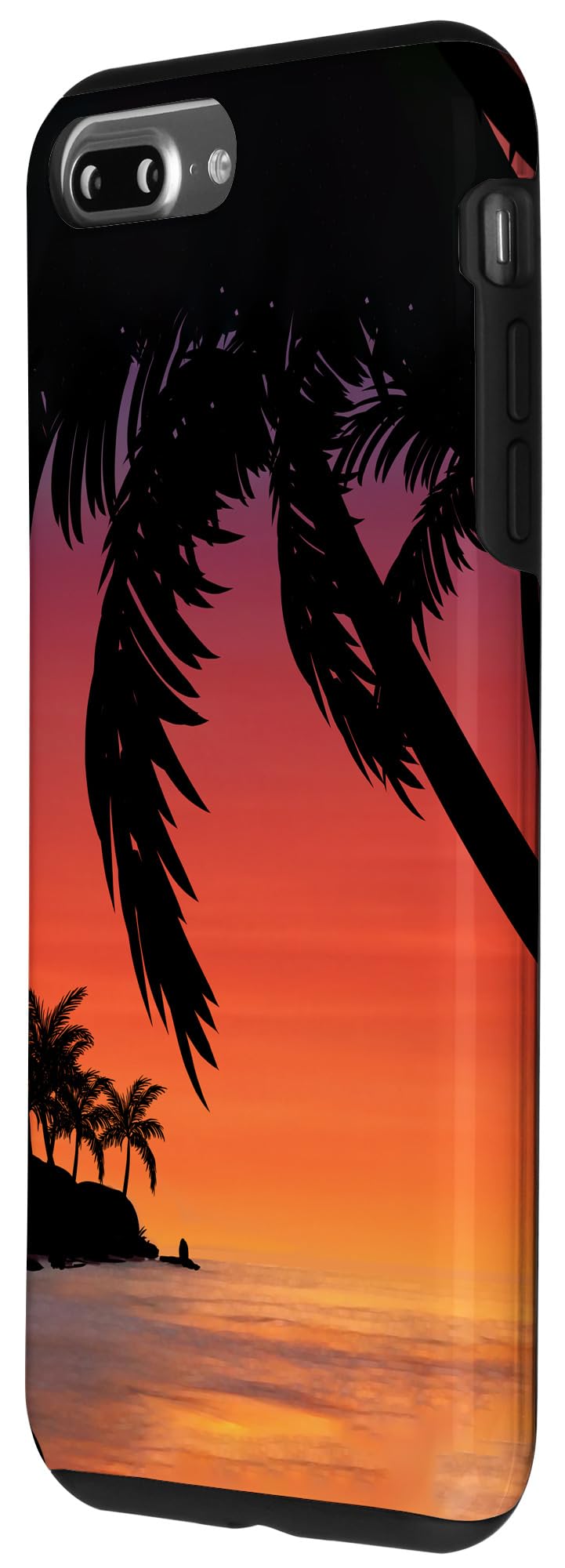 iPhone 7 Plus/8 Plus Retro Beach Sunset Case - Tropical Summer Dusk Design, Perfect Gift for Beach Lovers, Ideal for Vacation & Outdoor Adventures