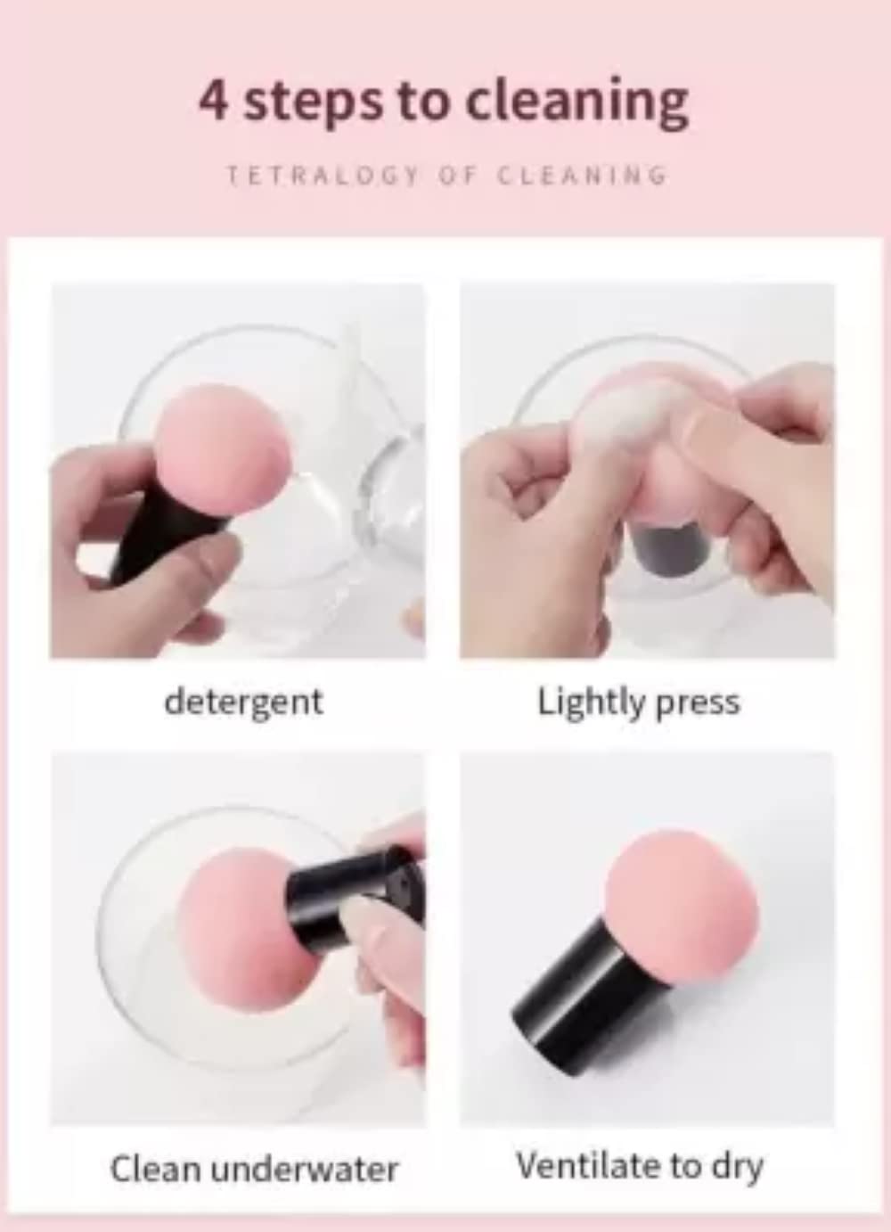 Feelhigh Elastic Soft Mushroom Shape 5-Piece Beauty Blender Set - Flawless Makeup Application for Foundation, Concealer & Powder (Perfect for Travel & Professional Makeup Artists)