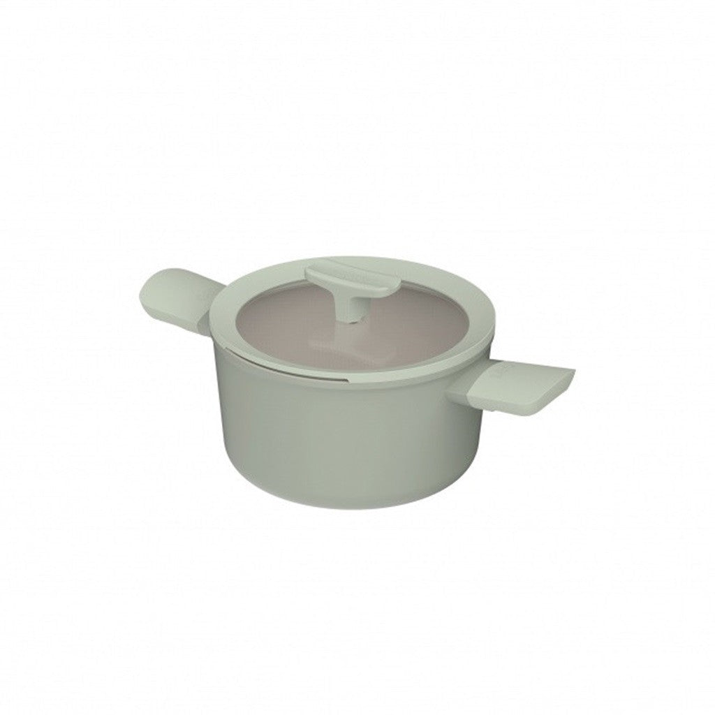 Berghoff Covered Casserole Balance 20cm Sage Green - Premium Oven-Safe Cookware for Baking, Roasting & Serving - Perfect for Family Dinners & Holiday Meals