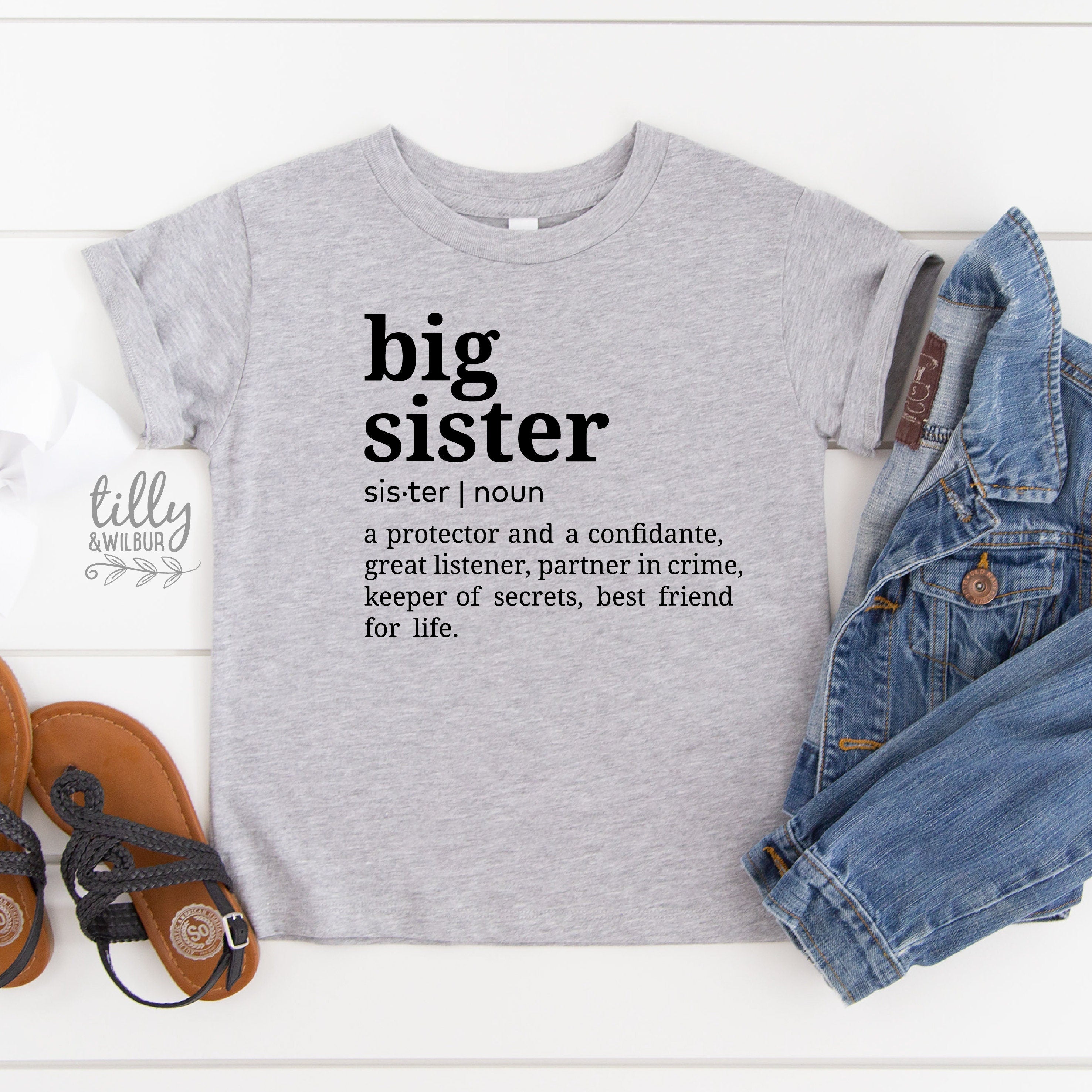 Big Sister T-Shirt - Comfortable & Stylish Sibling Gift for Women & Girls - Perfect for Family Events, Birthdays & Sister Bonding