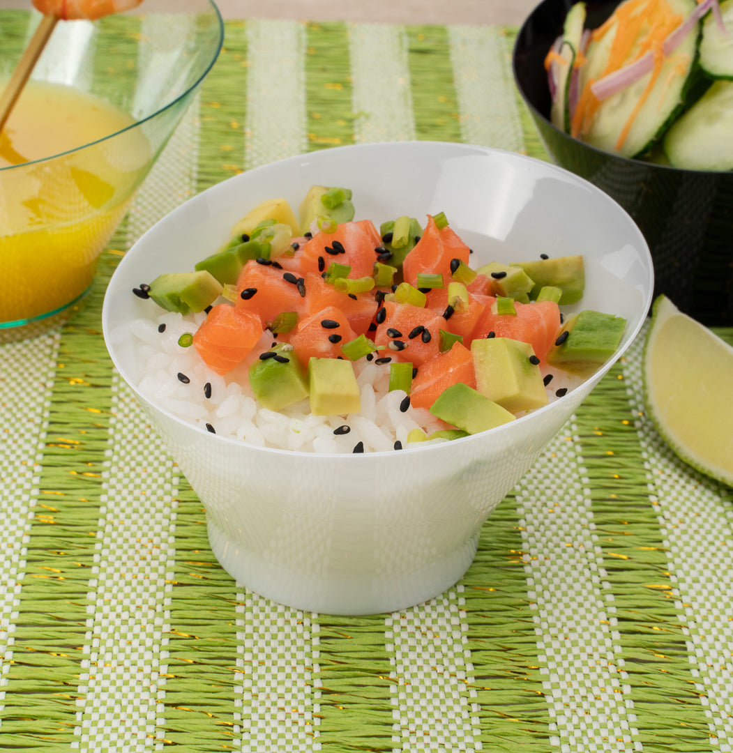 5 oz Round White Plastic Small Incline Bowl - 3.75